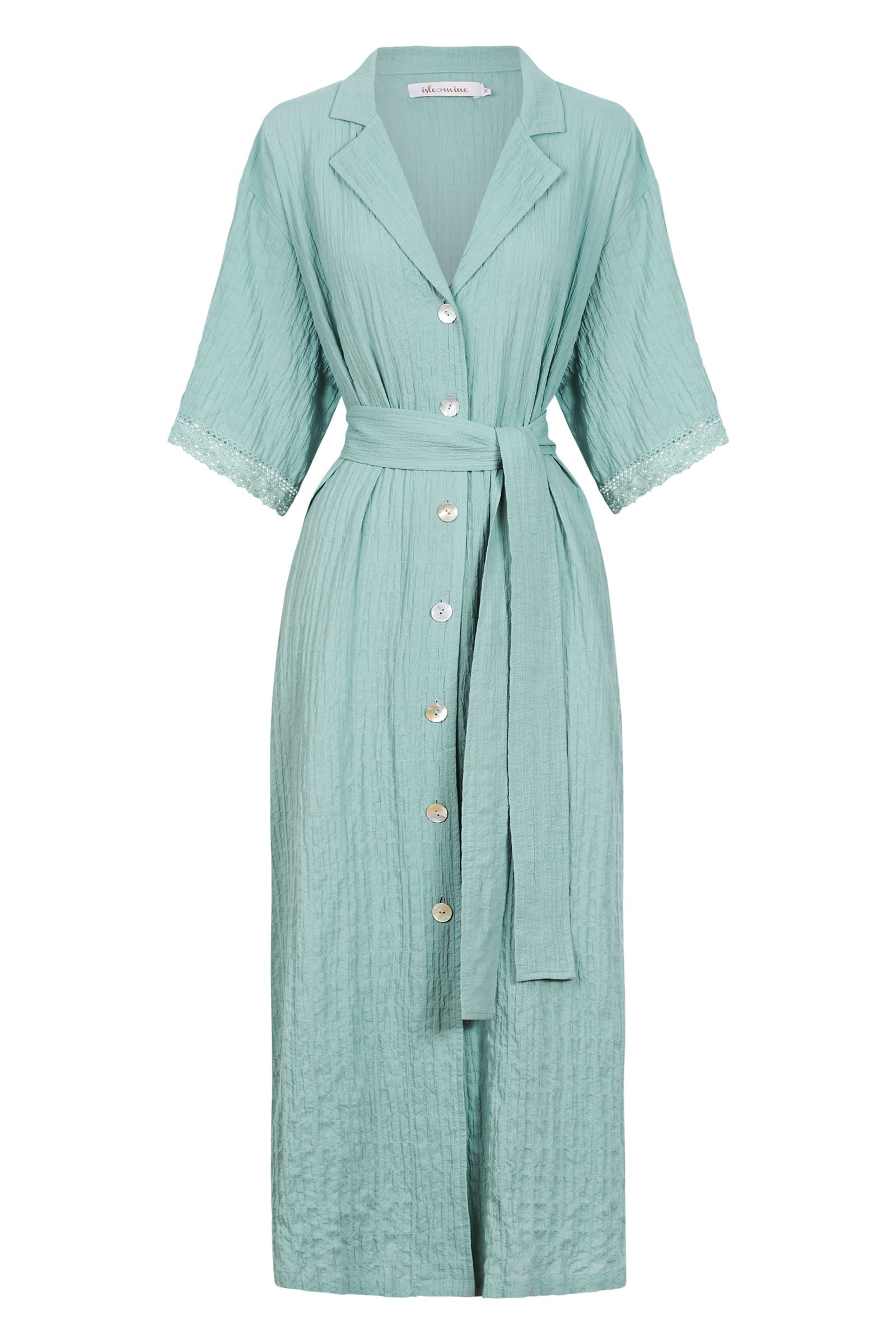 Fleur Shirt Dress - Seafoam - Isle of Mine Clothing - Shirt Dress Maxi