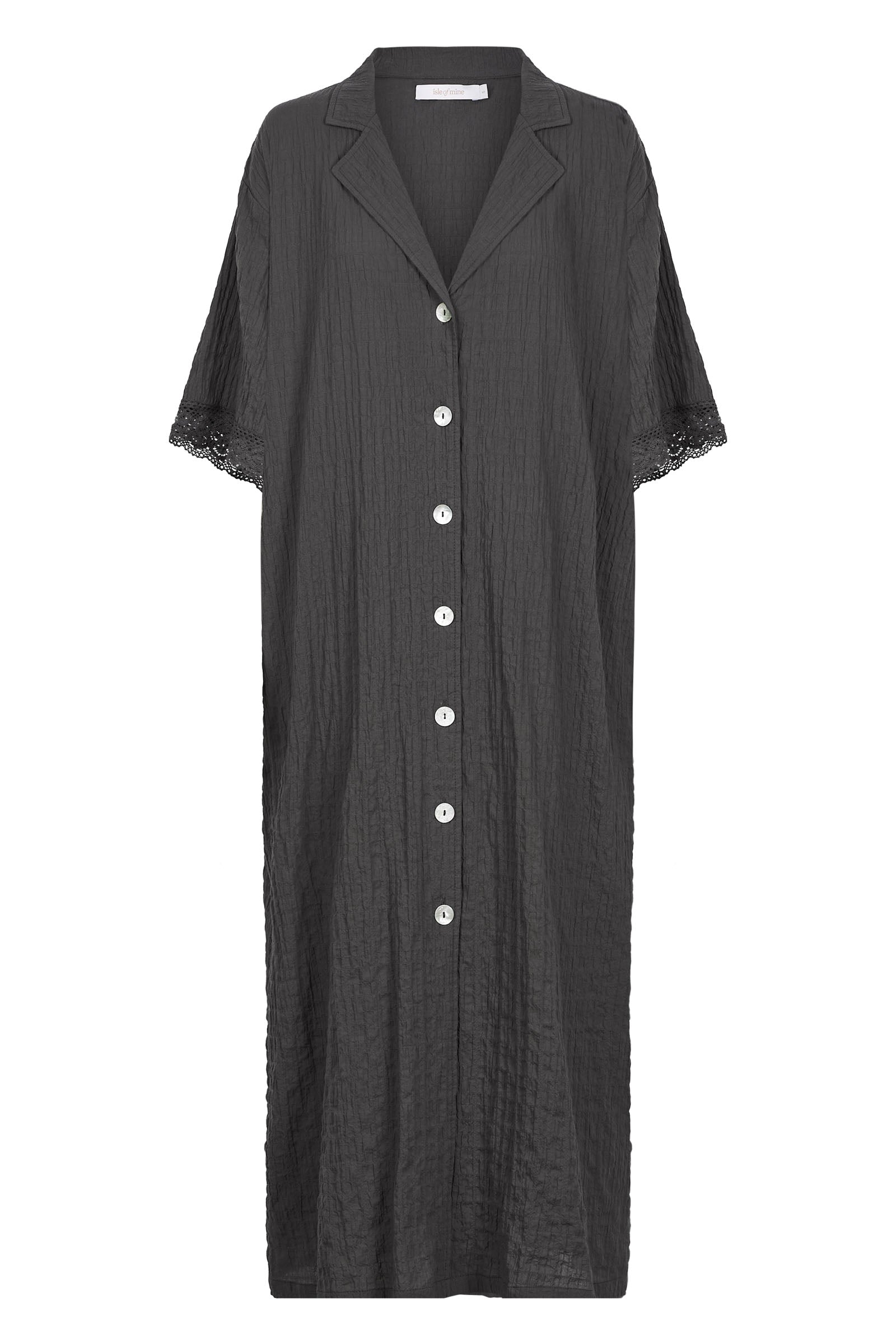 Fleur Shirt Dress - Graphite - Isle of Mine Clothing - Shirt Dress Maxi