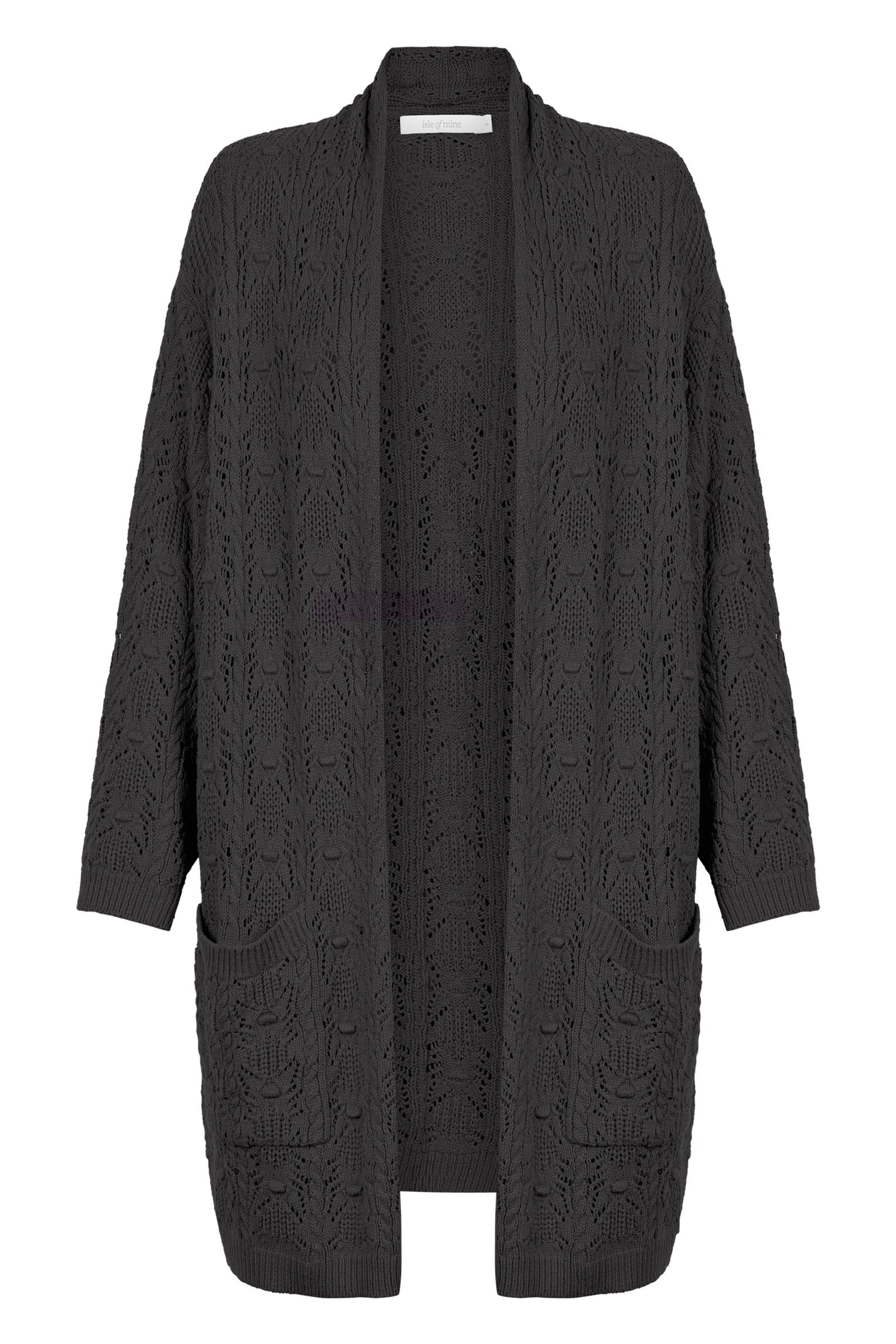 Sylvie Cardigan - Graphite - Isle of Mine Clothing - Knit Cardigan One Size