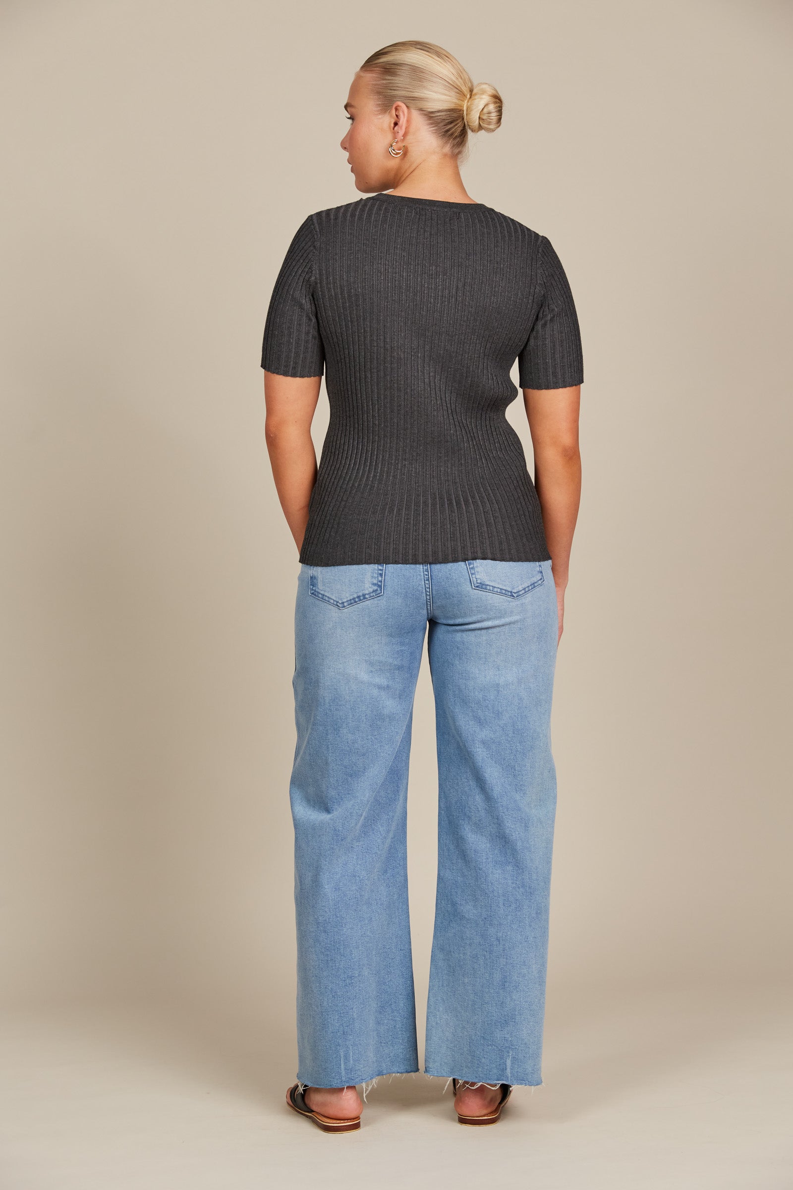 Juliette Top - Graphite - Isle of Mine Clothing - Knit Top S/S
