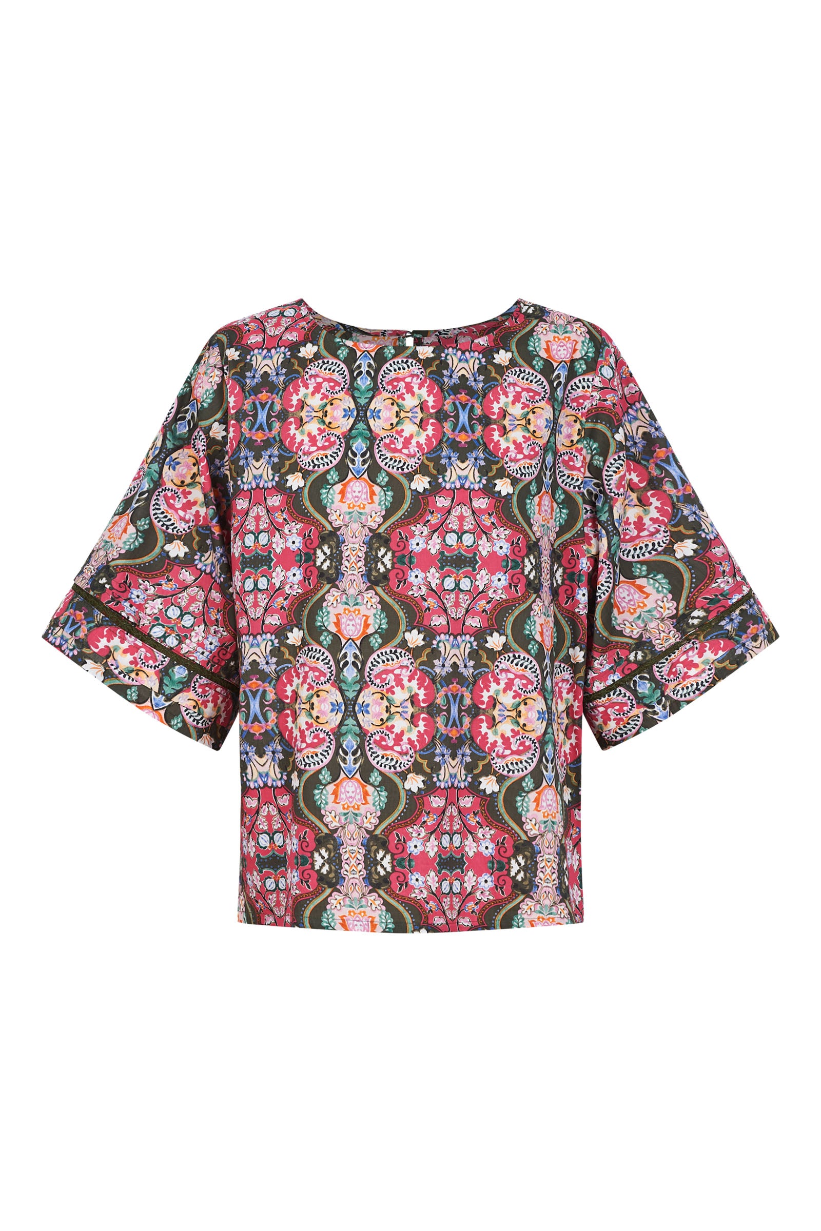 Remi Top - Olive Fleuron