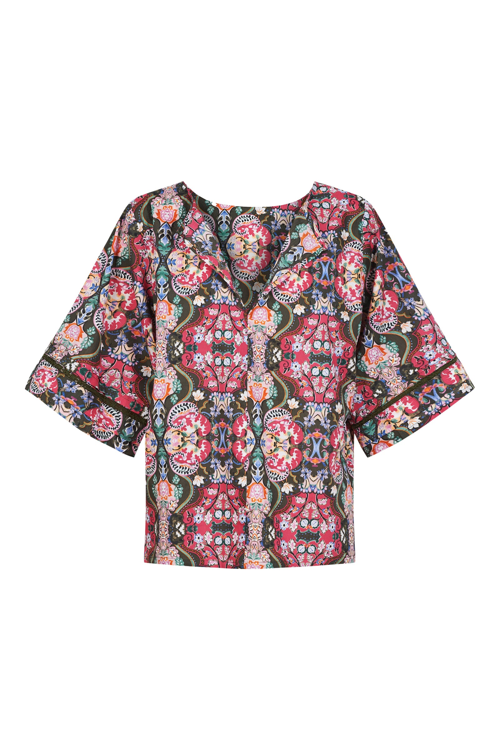 Remi Top - Olive Fleuron