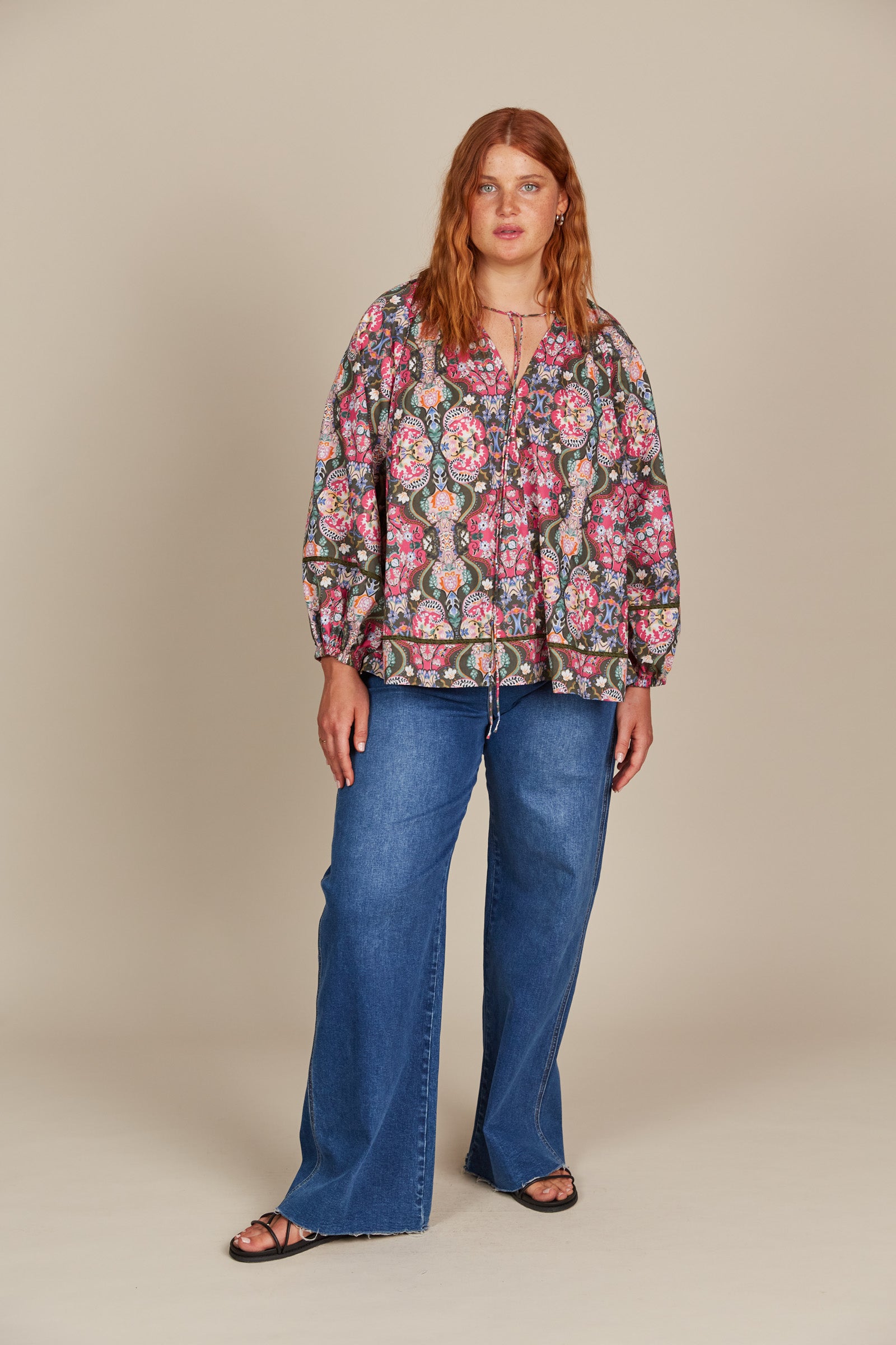 Remi Blouse - Olive Fleuron