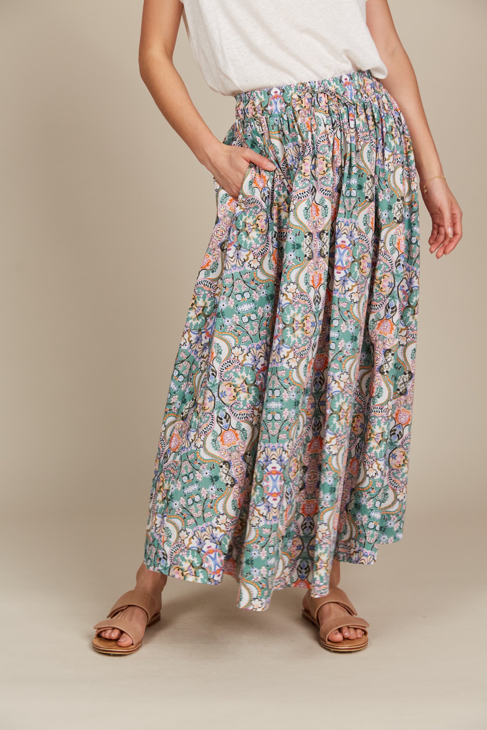 Remi Maxi Skirt - Lotus Fleuron