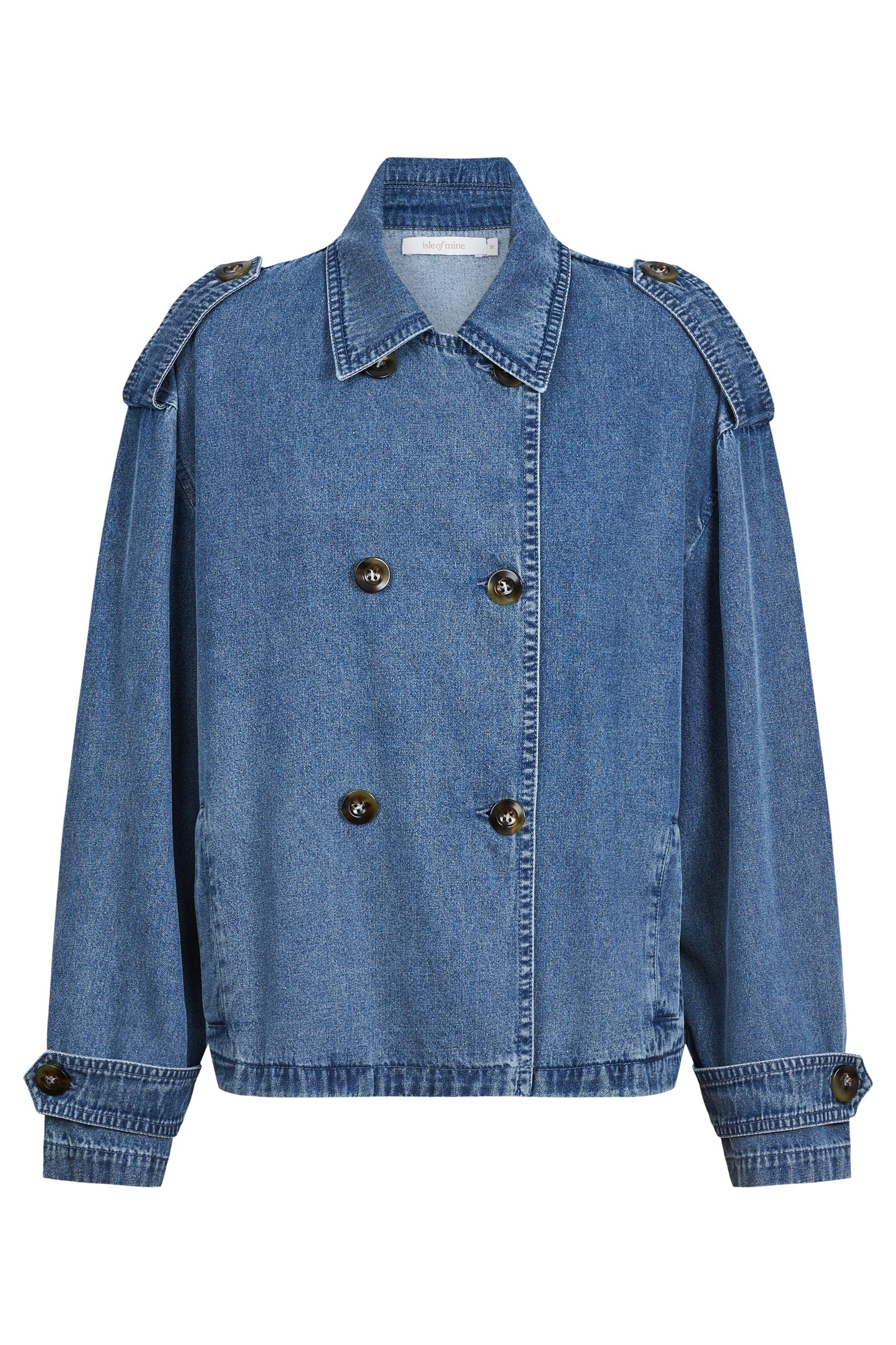 Freya Crop Trench - Denim