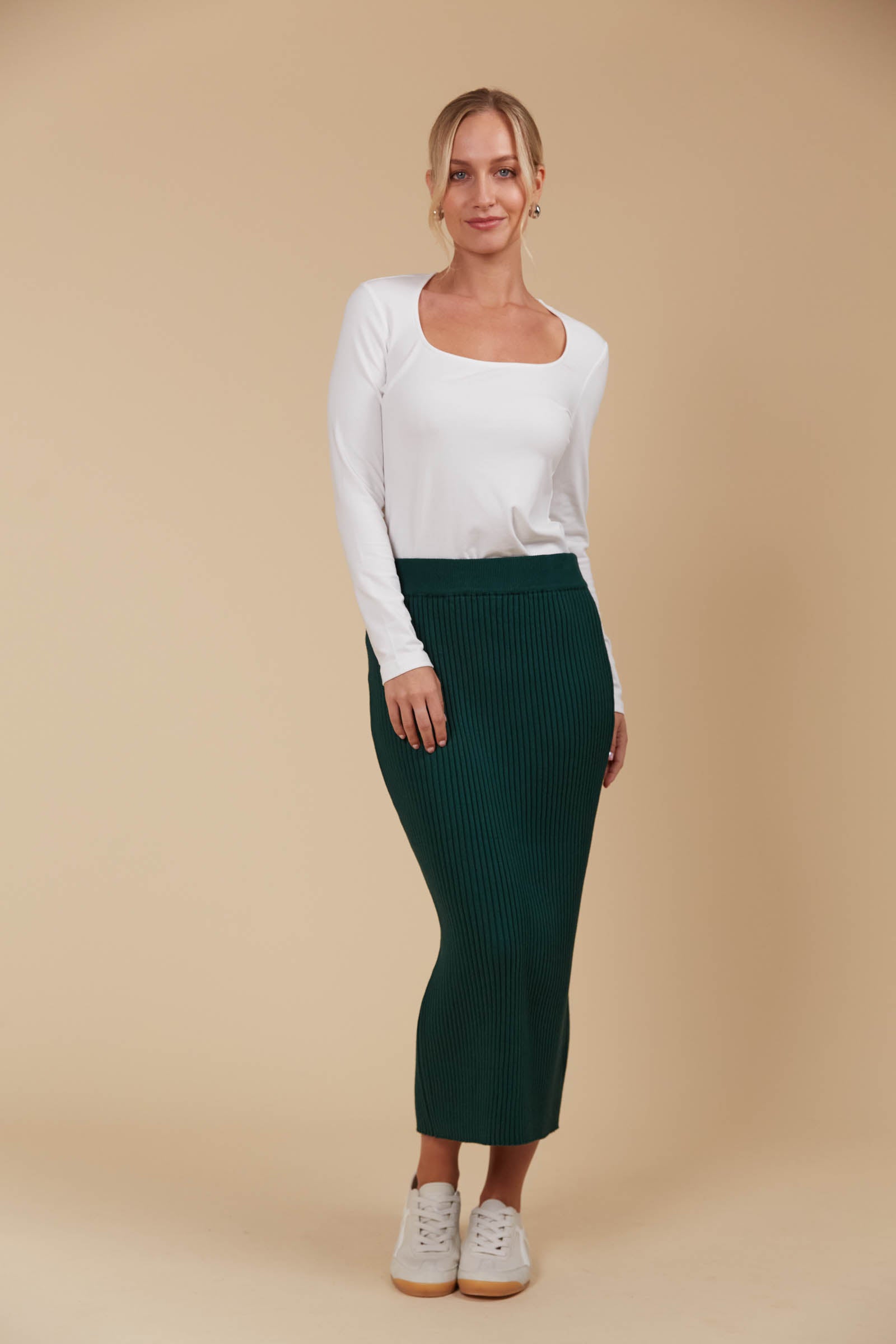 Juno Knit Skirt - Pine