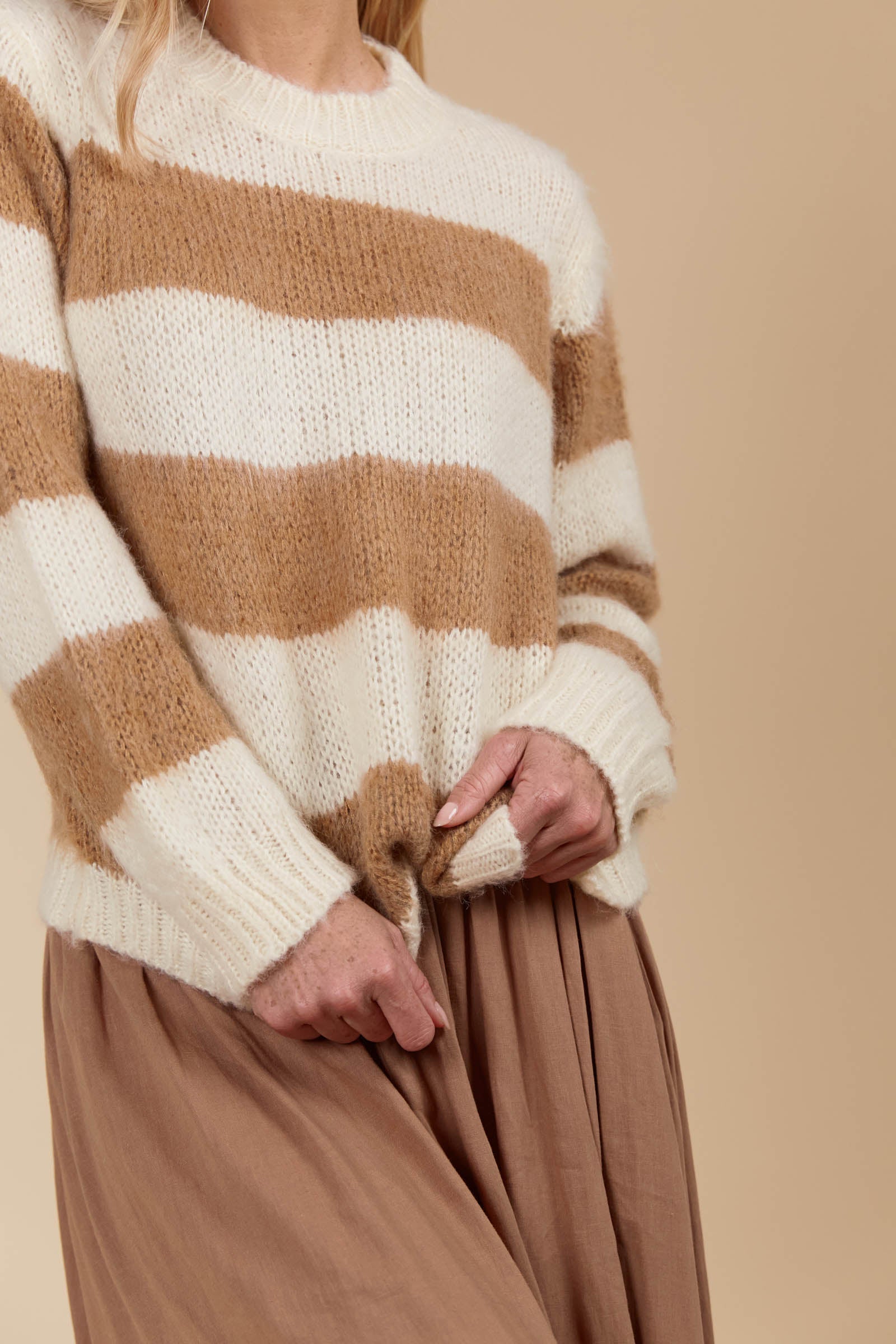 Pallas Stripe Jumper - Toffee