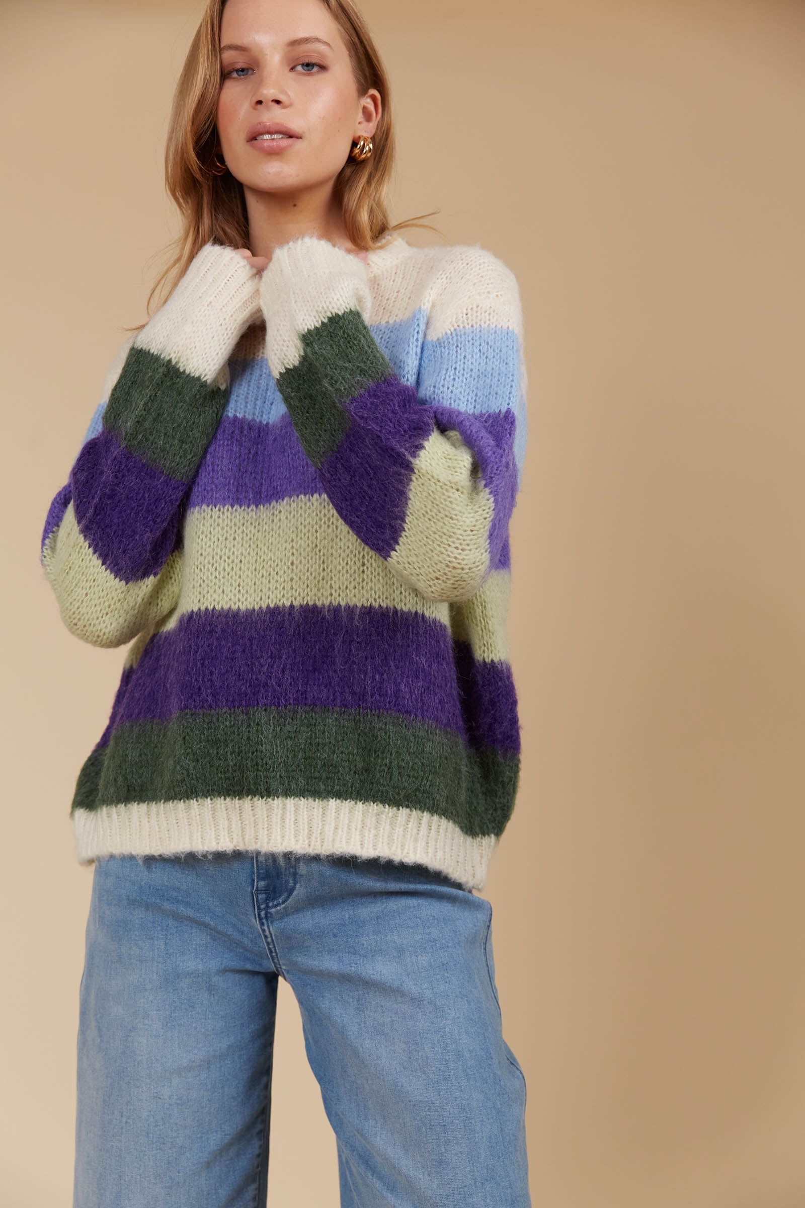 Pallas Stripe Jumper - Violet
