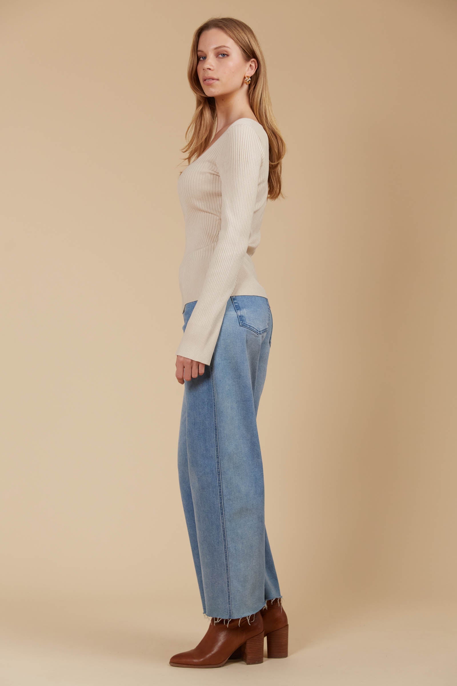 Juno Square Neck Top - Canvas