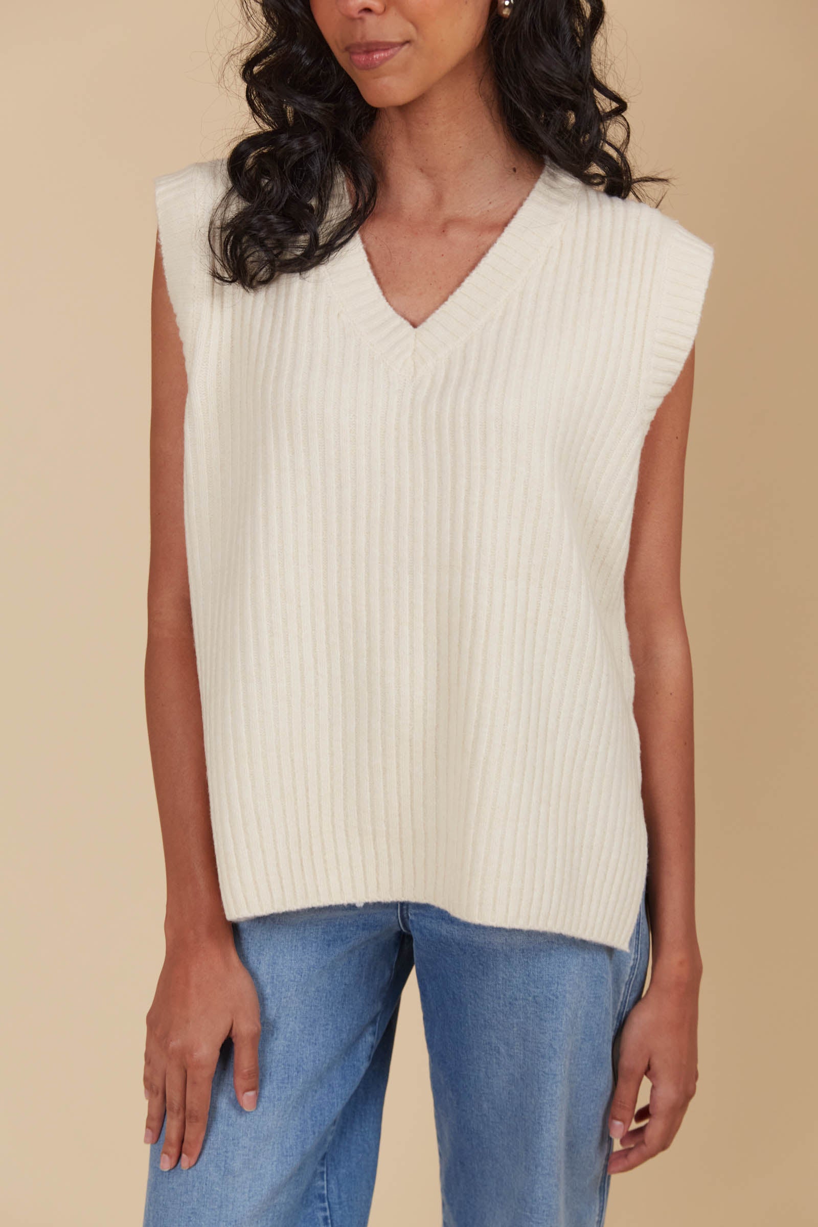 Miru Knit Vest - Canvas