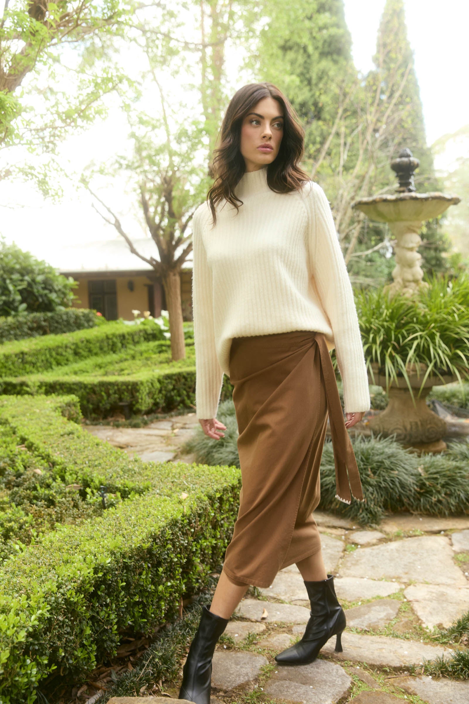 Freya Wrap Skirt - Toffee