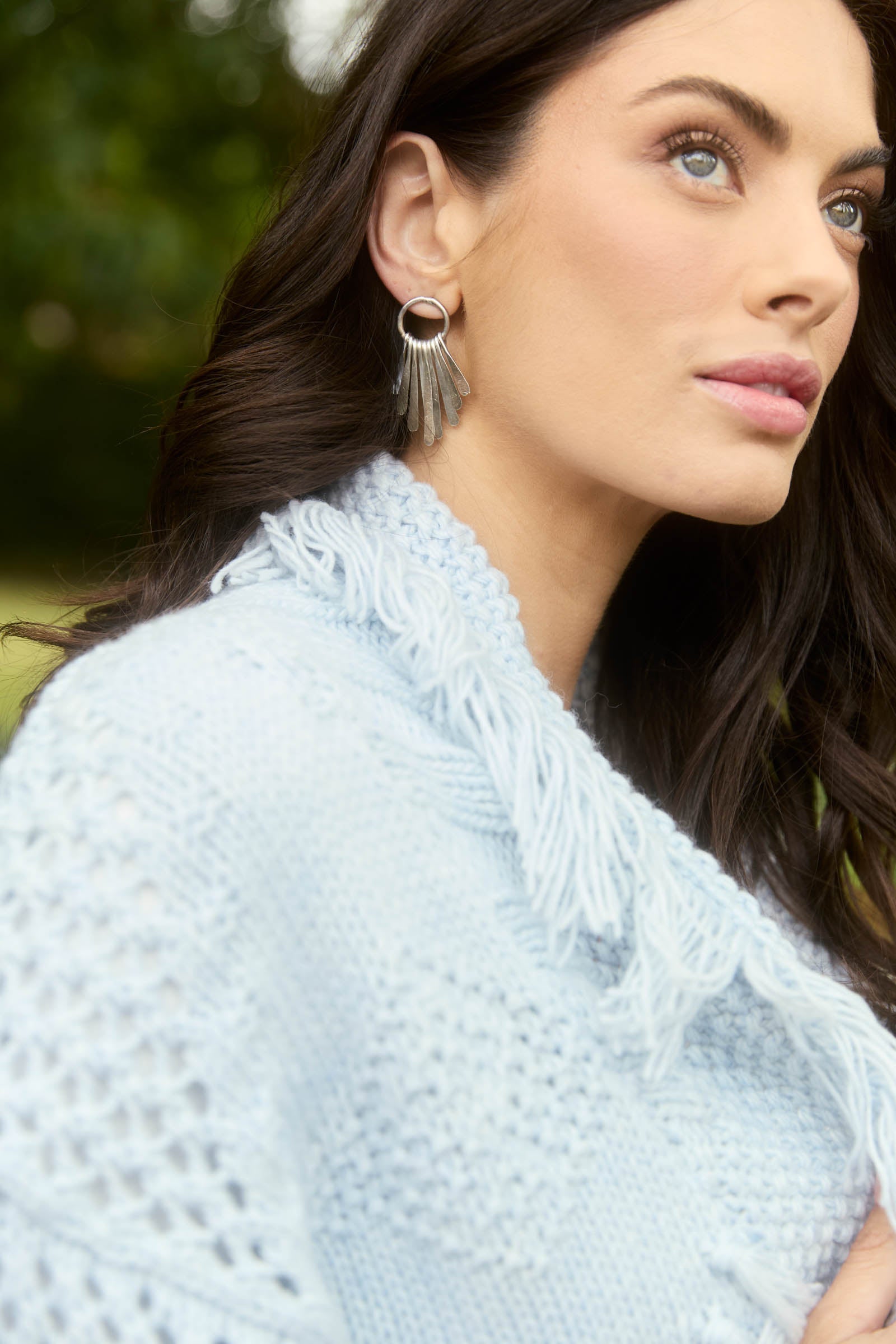 Aphrodite Earring - Silver Fan