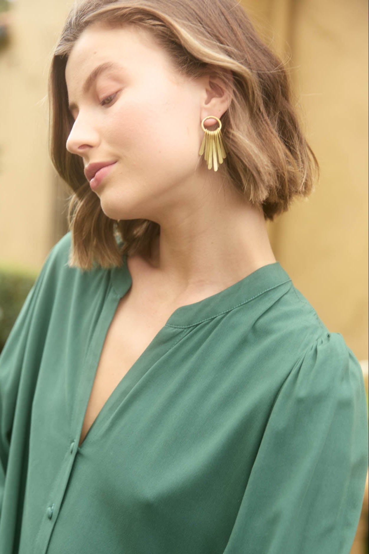 Aphrodite Earring - Gold Fan