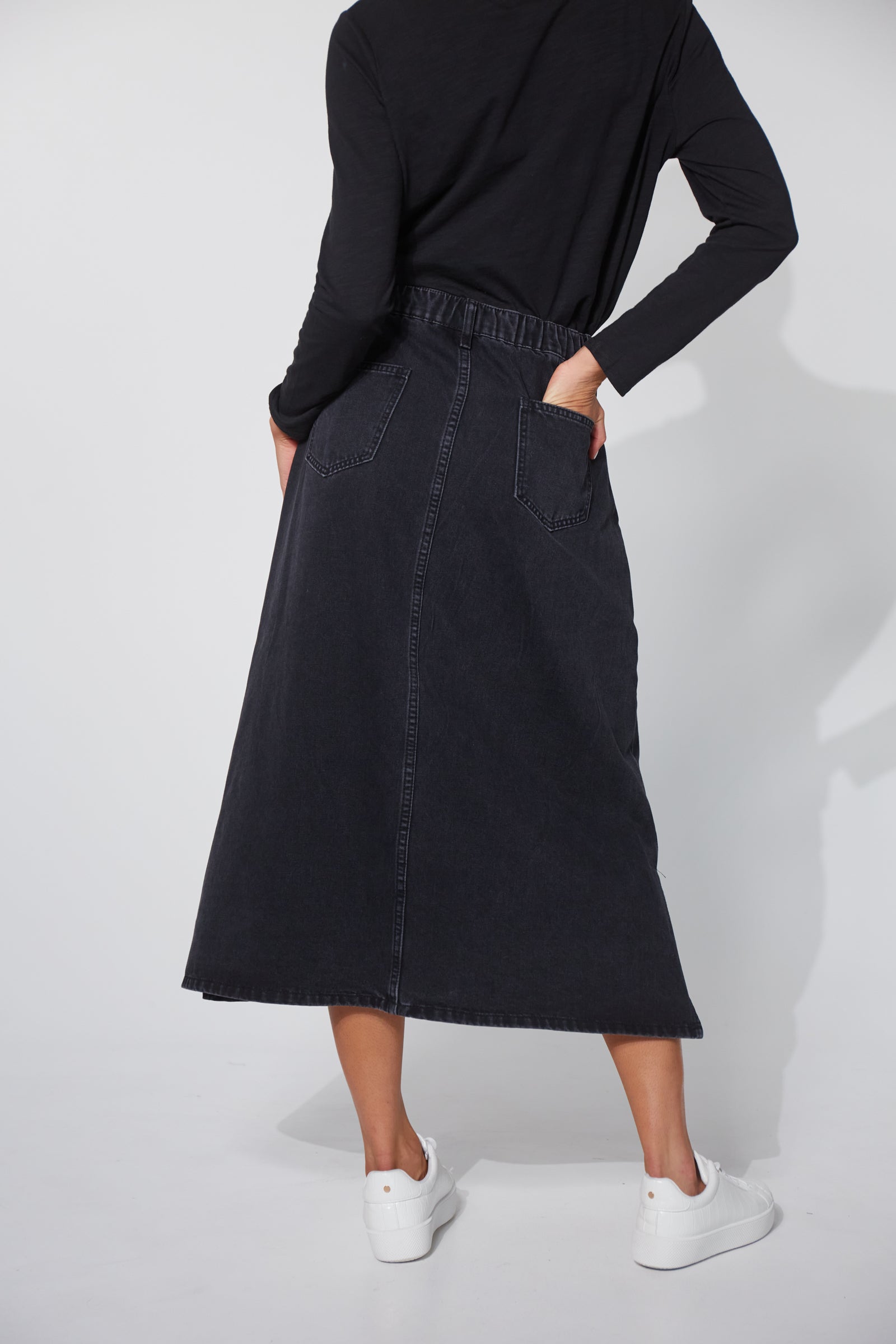 Dalton Denim Skirt - Slate