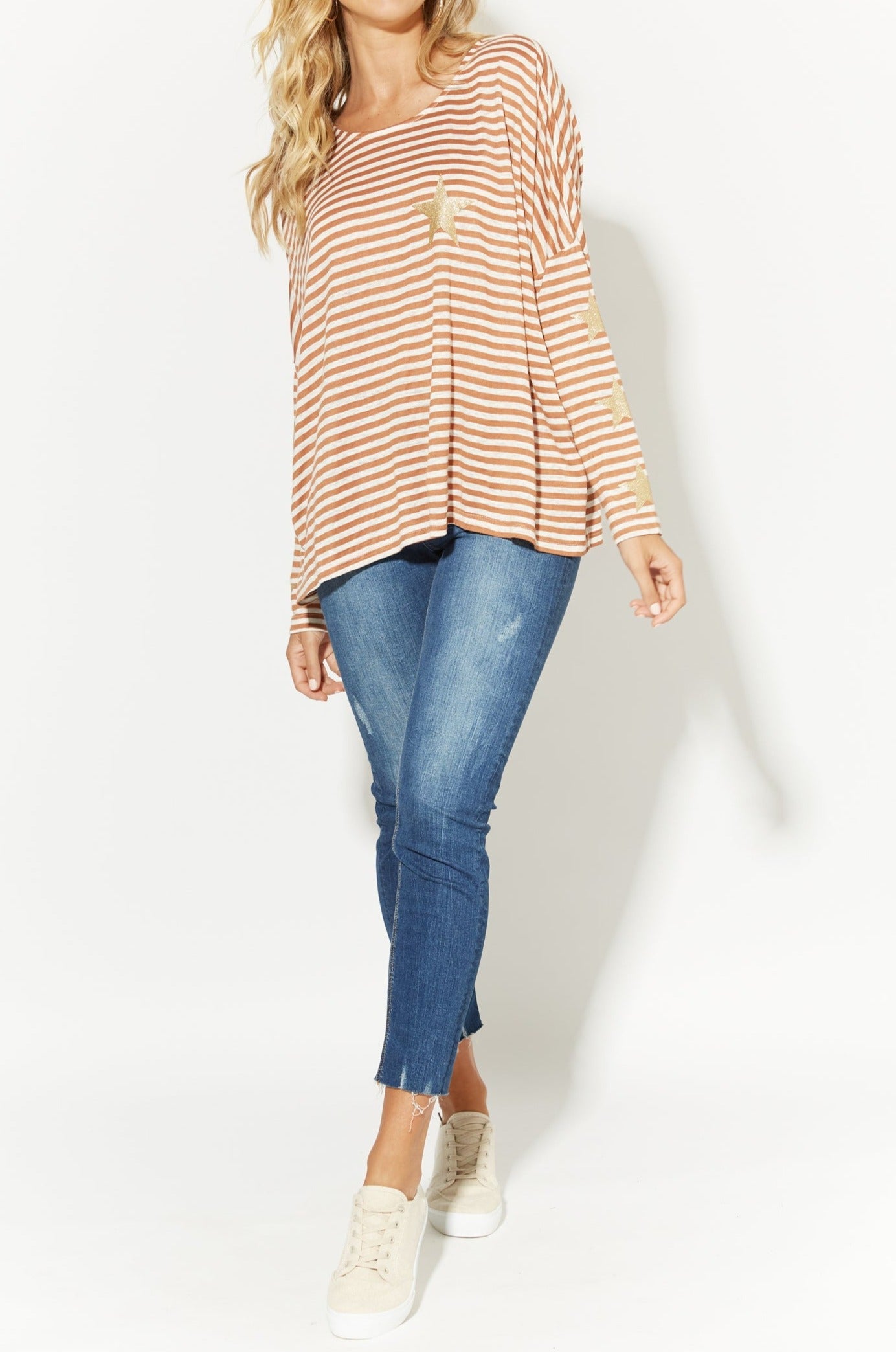 Lisbon Stripe Top - Terracotta - The Haven Co