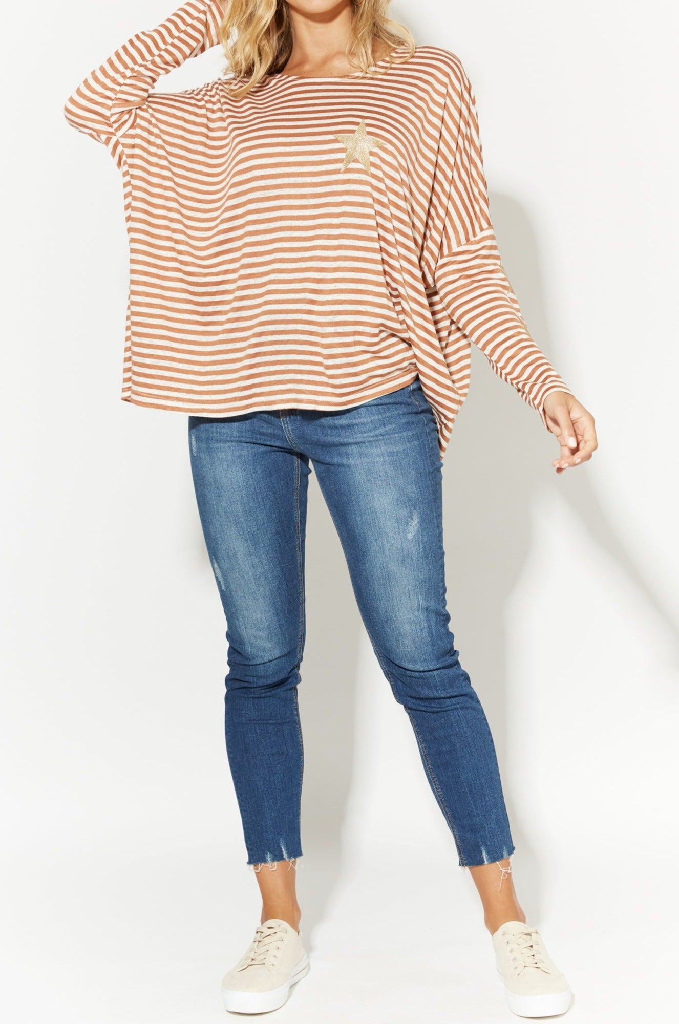 Lisbon Stripe Top - Terracotta - The Haven Co