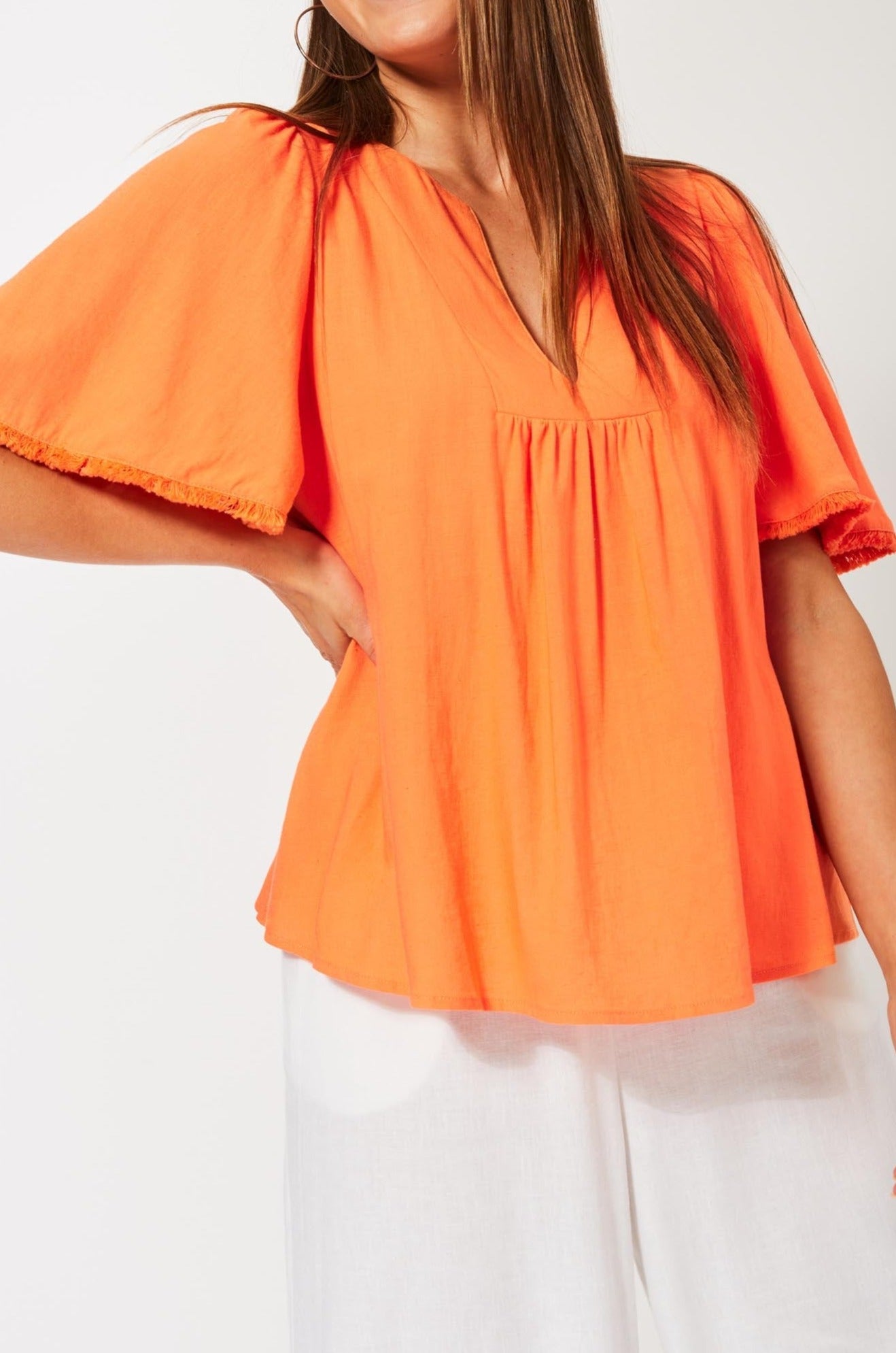 St Barts Fringe Top - Tangelo - The Haven Co