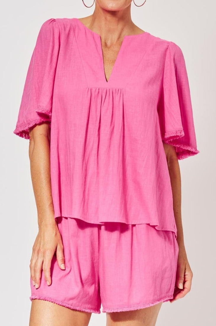 St Barts Fringe Top - Flamingo - The Haven Co