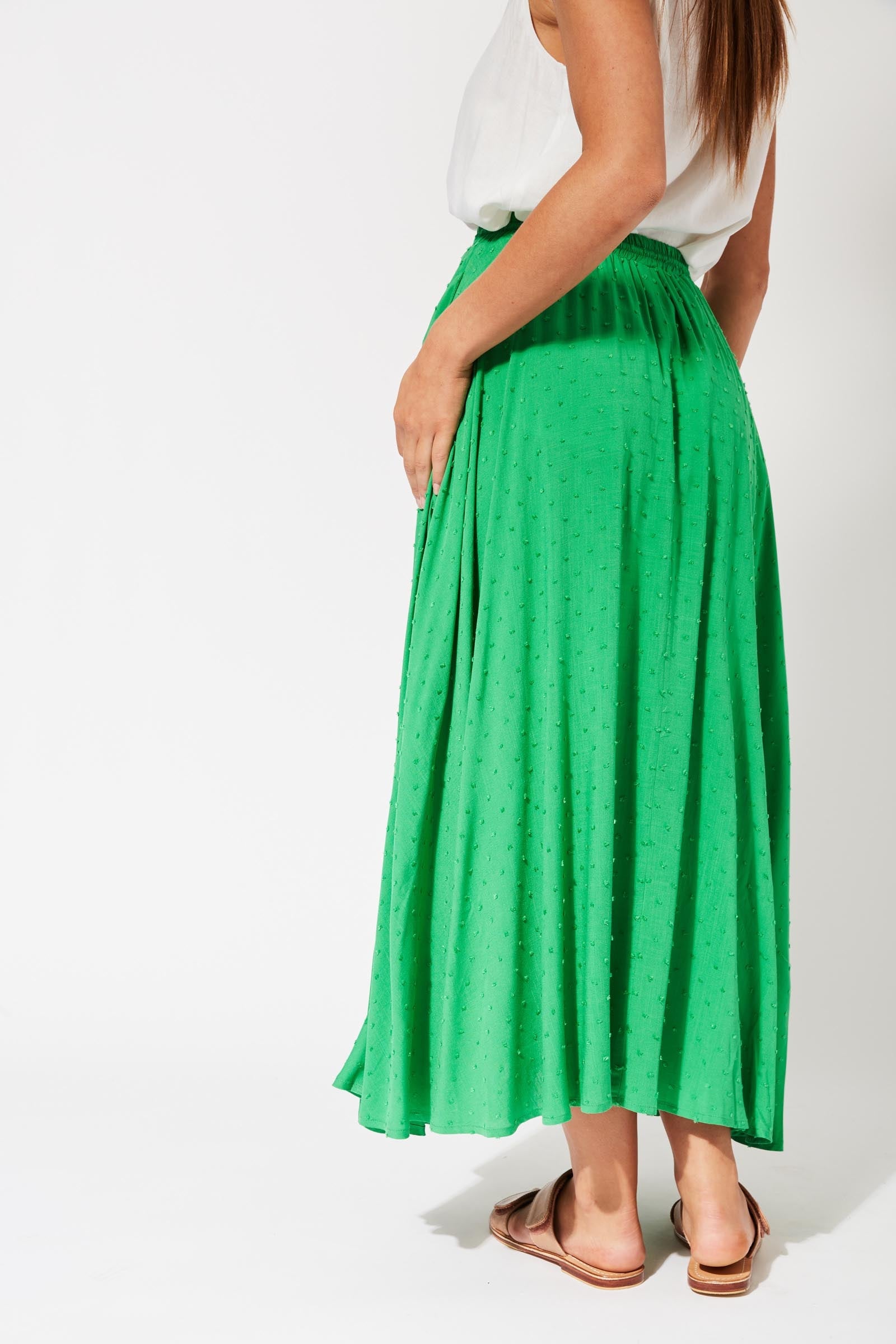 Zanzibar Maxi Skirt - Key Lime - The Haven Co