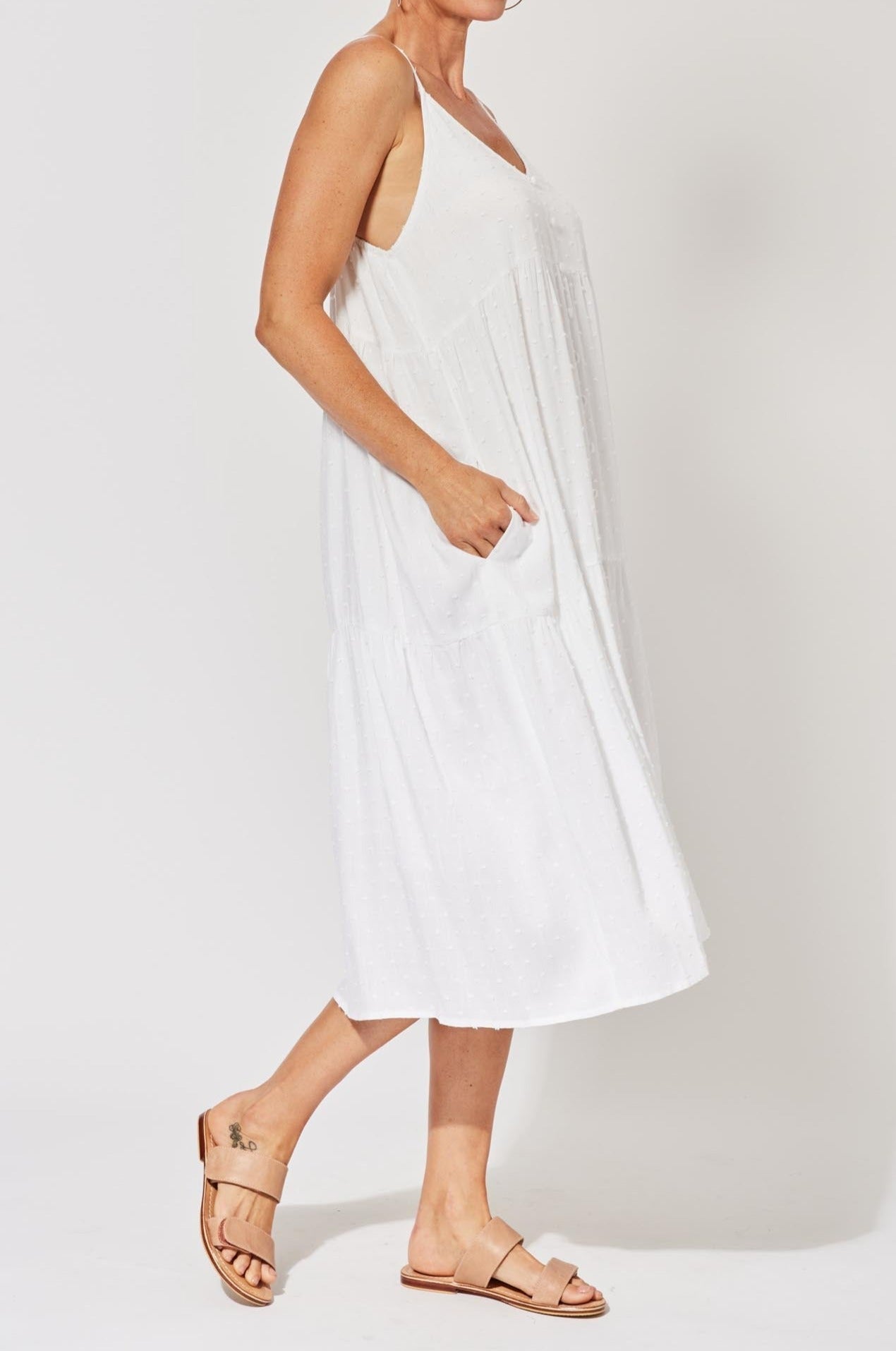 Zanzibar Midi Dress - Ecru - The Haven Co