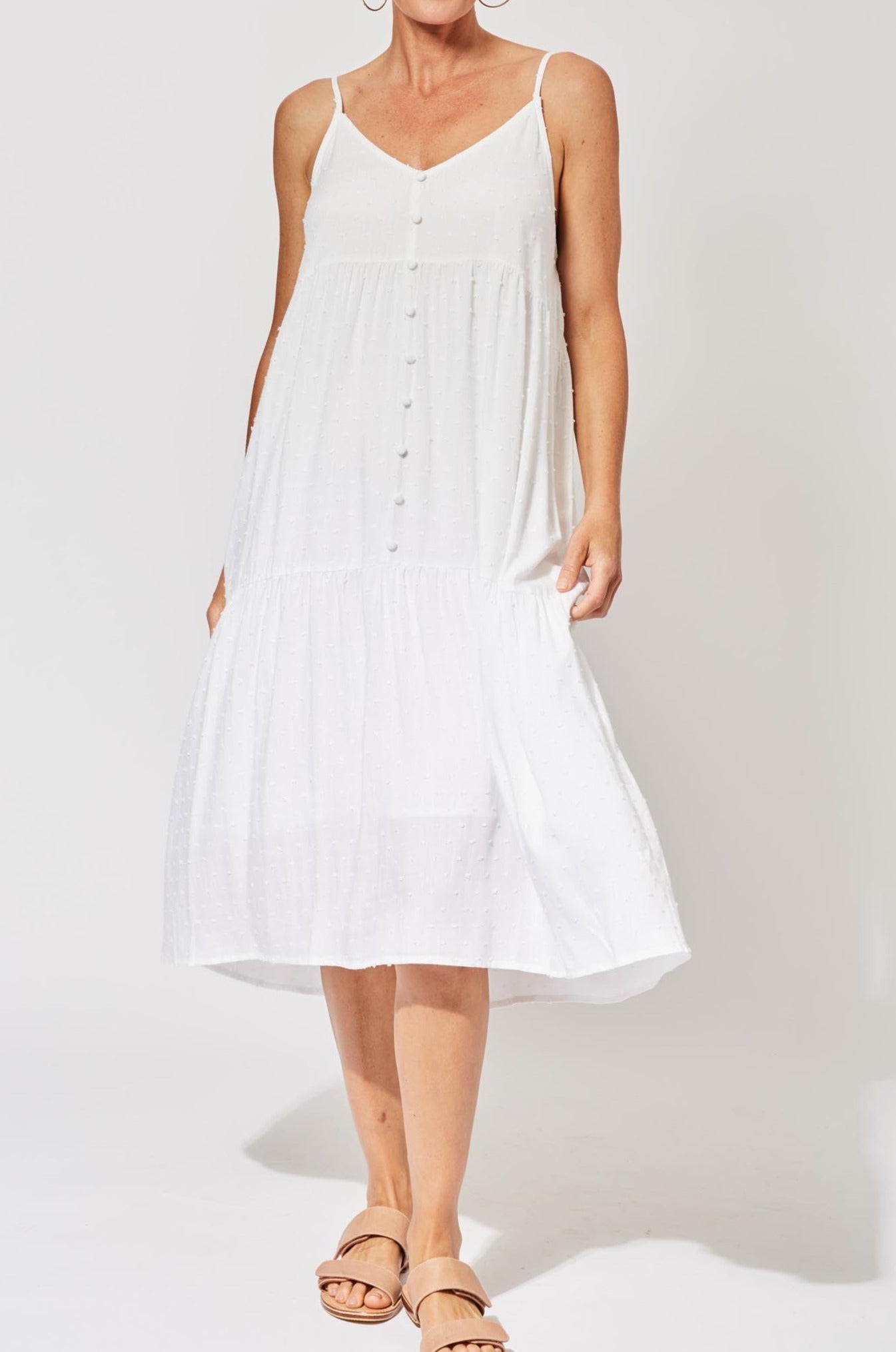 Zanzibar Midi Dress - Ecru - The Haven Co