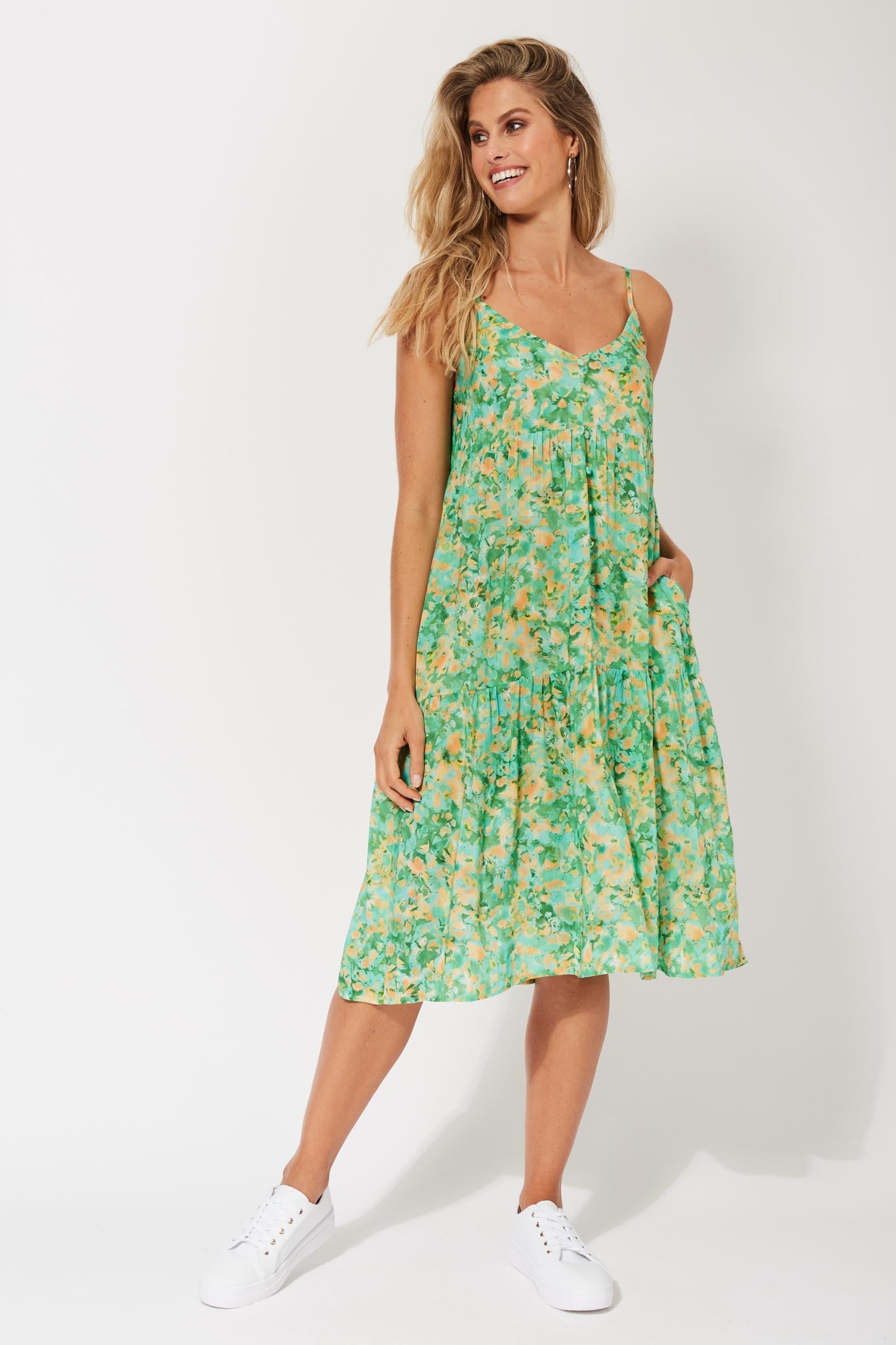 Zanzibar Midi Dress - Kumquat - The Haven Co