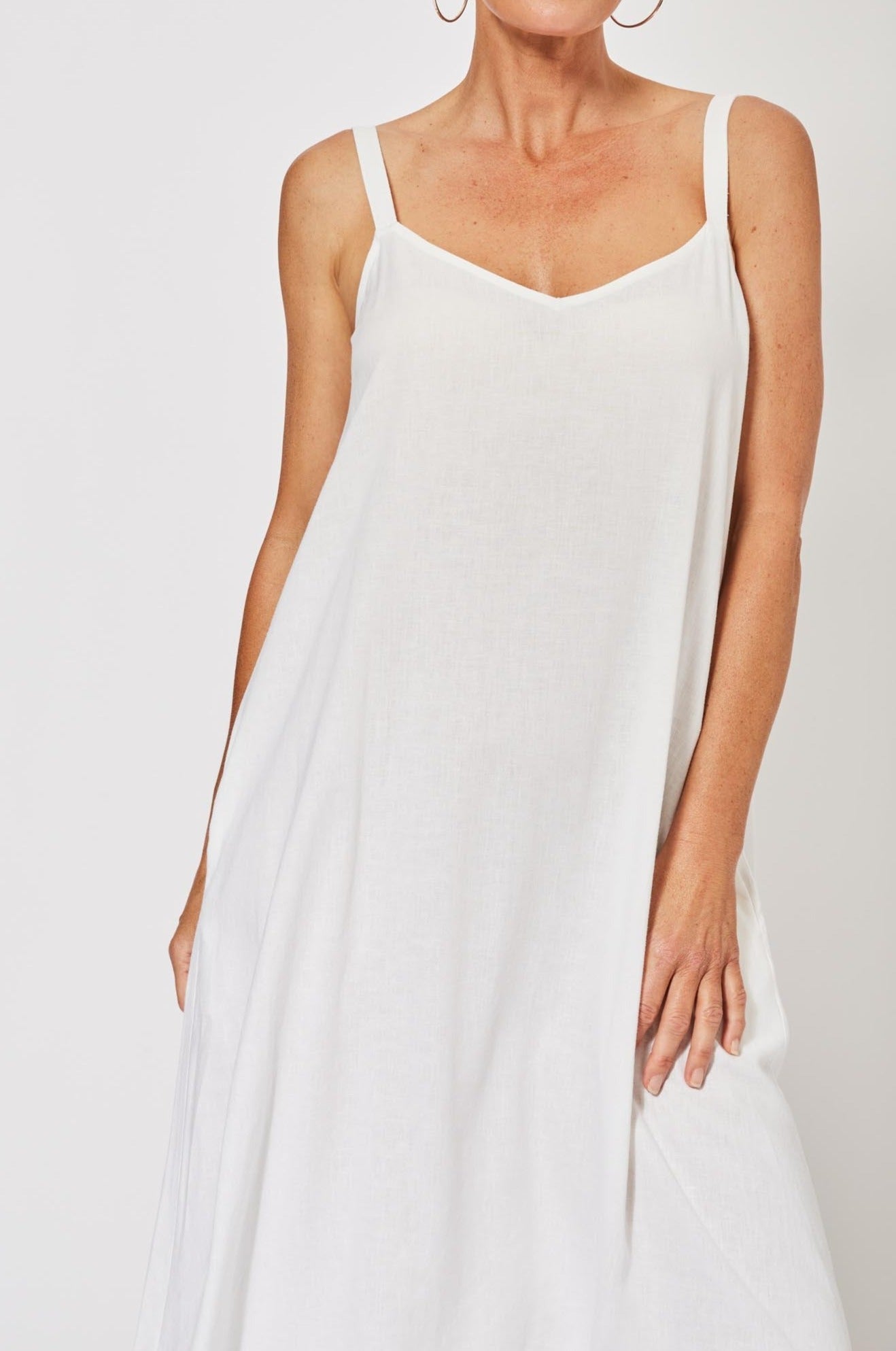 St Barts Midi Dress - Ecru - The Haven Co