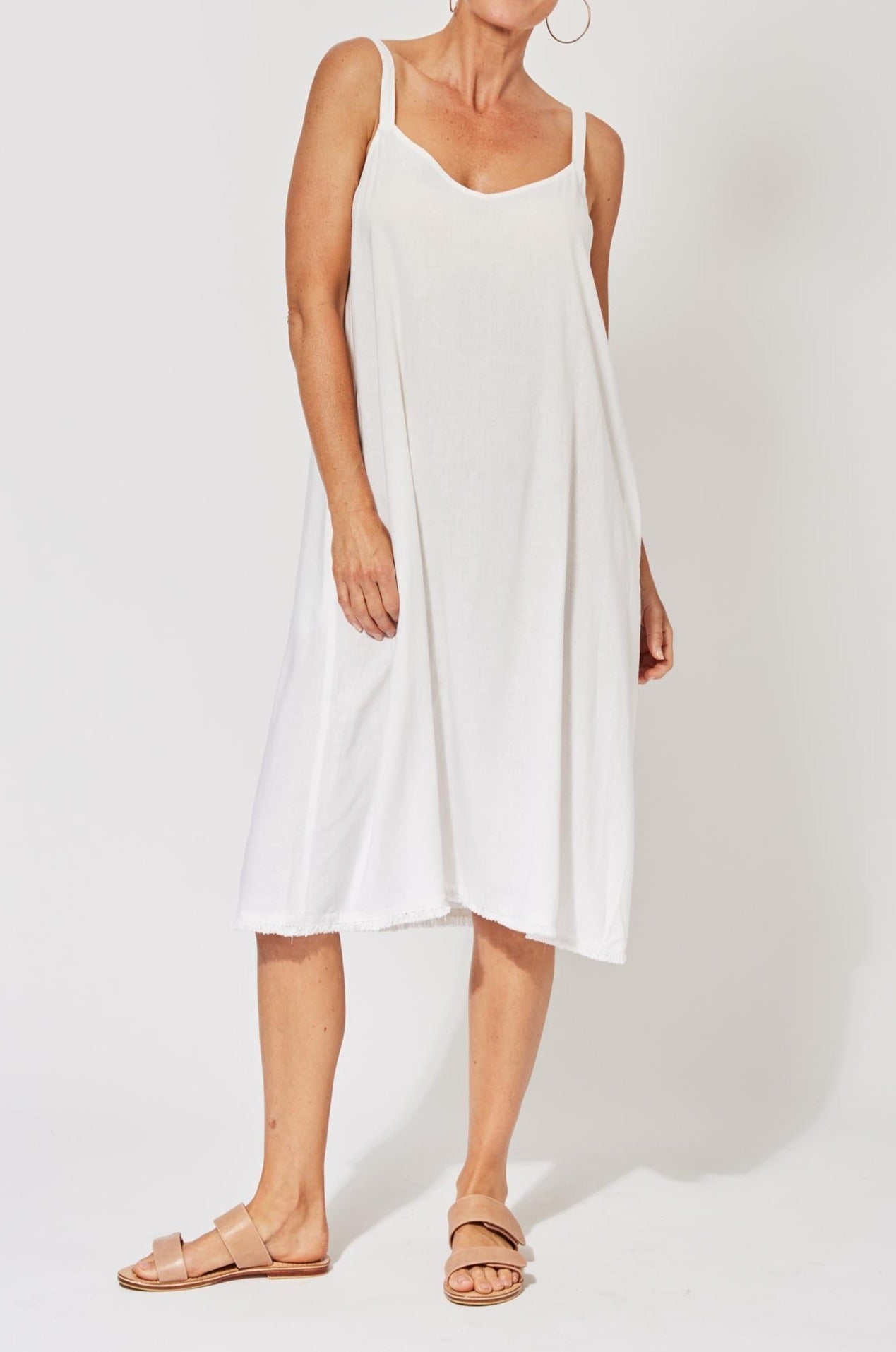 St Barts Midi Dress - Ecru - The Haven Co