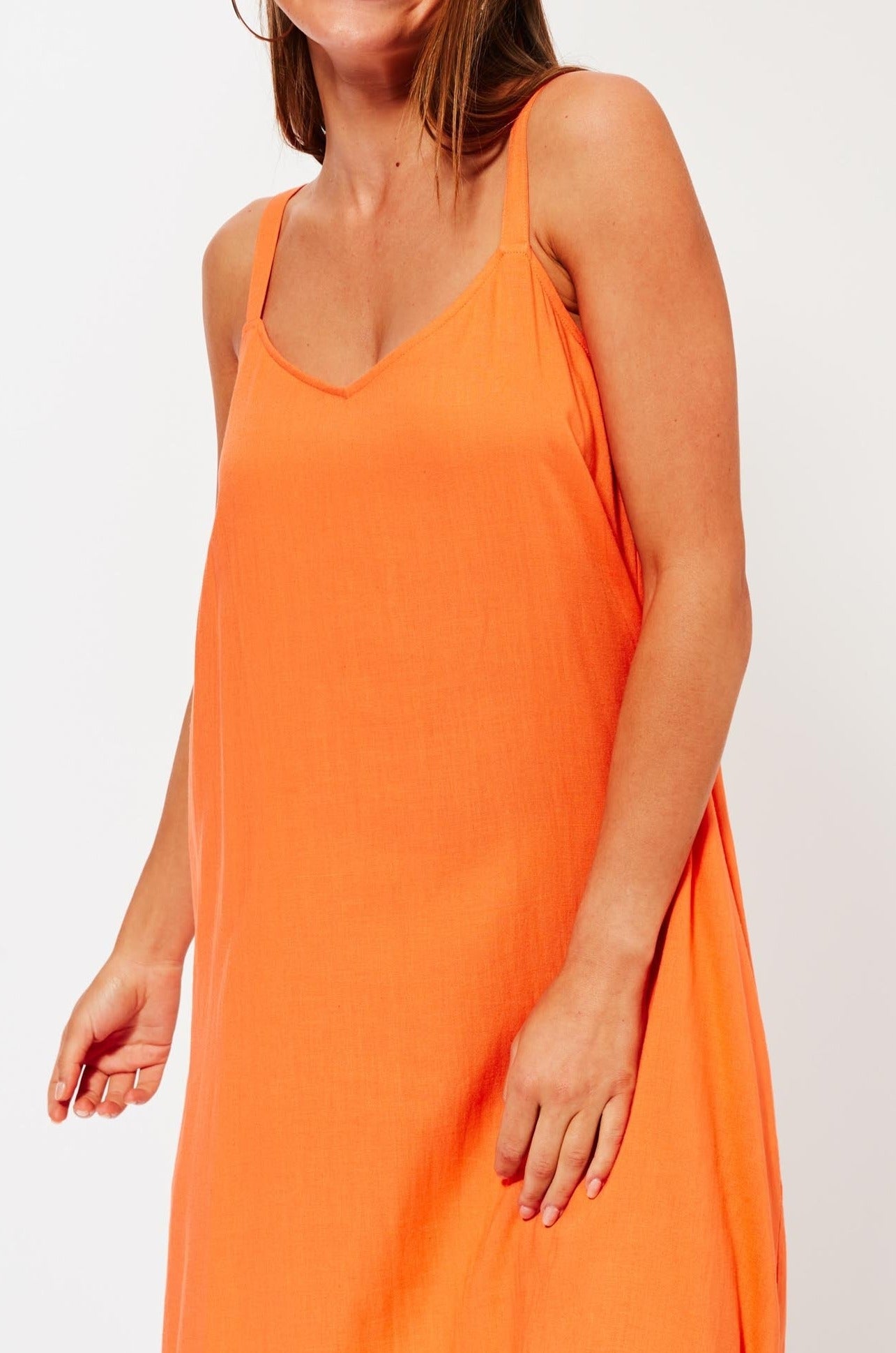 St Barts Midi Dress - Tangelo - The Haven Co