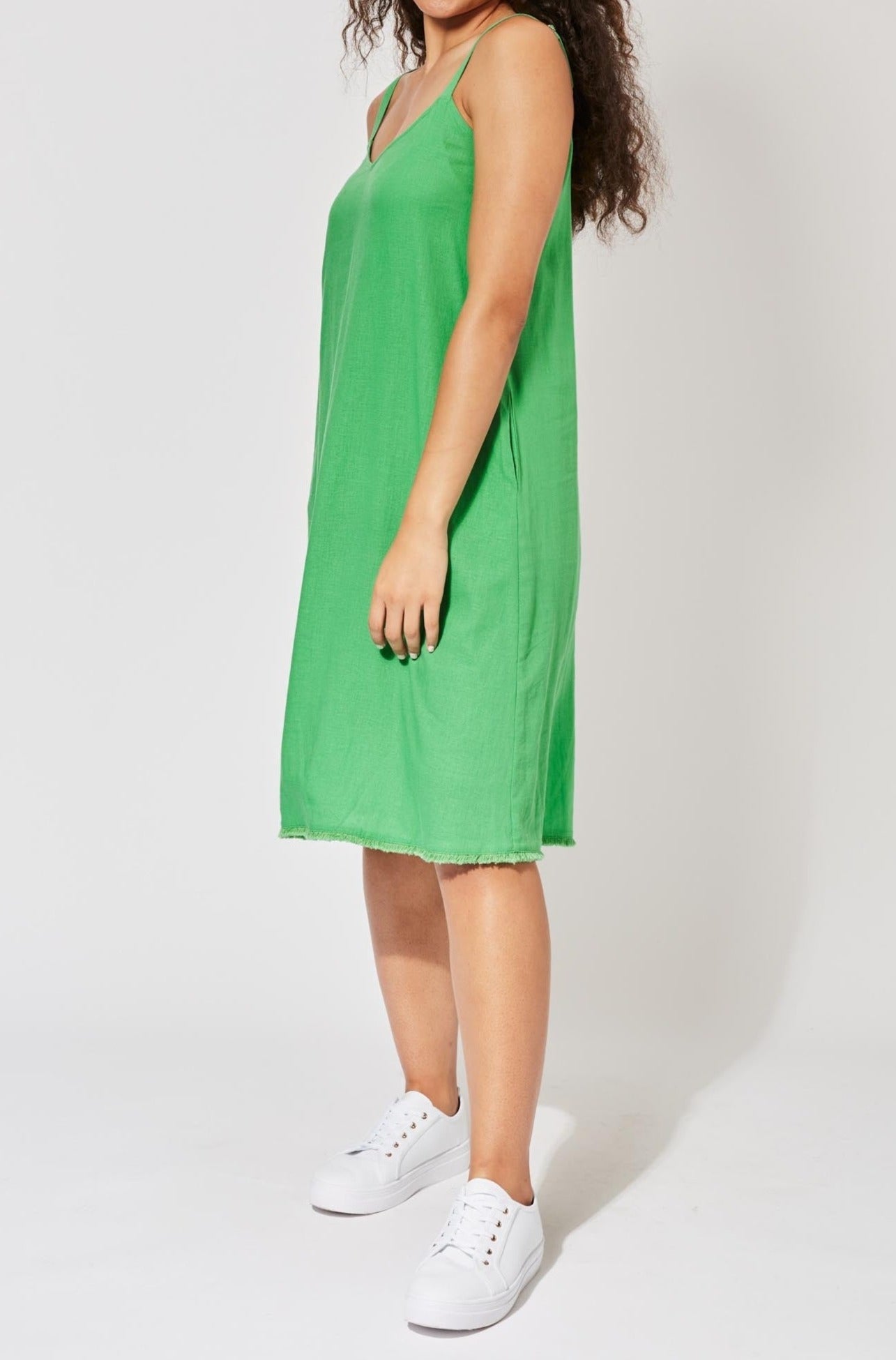 St Barts Midi Dress - Key Lime - The Haven Co