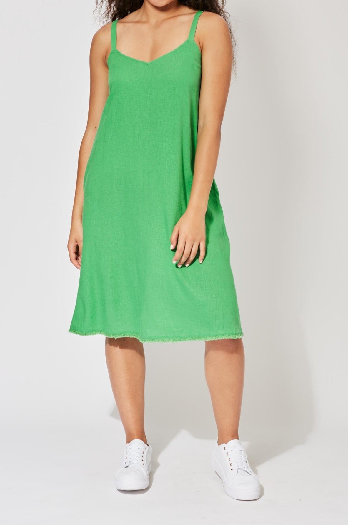 St Barts Midi Dress - Key Lime - The Haven Co