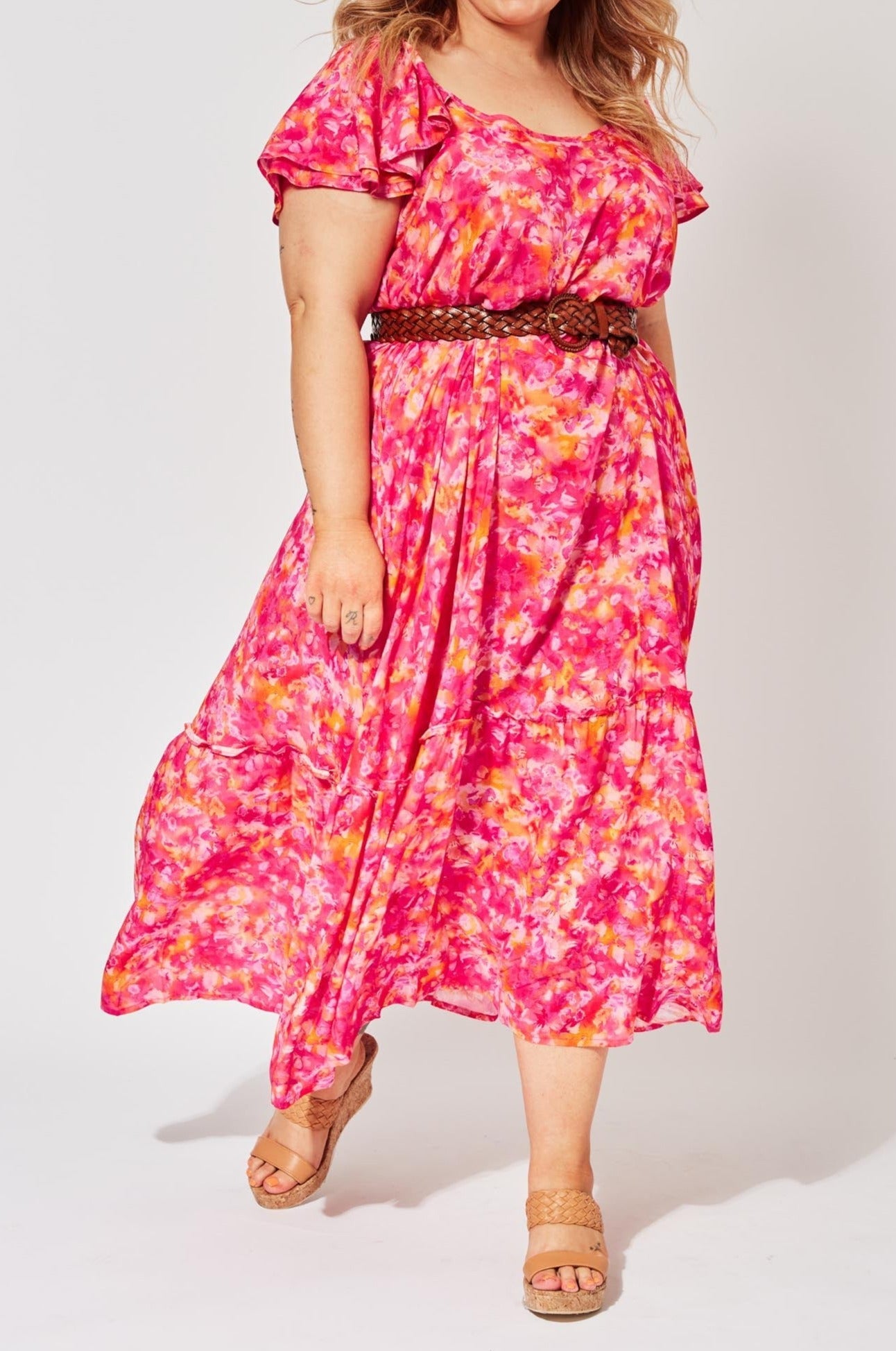 Zanzibar Frill Maxi - Sangria - The Haven Co