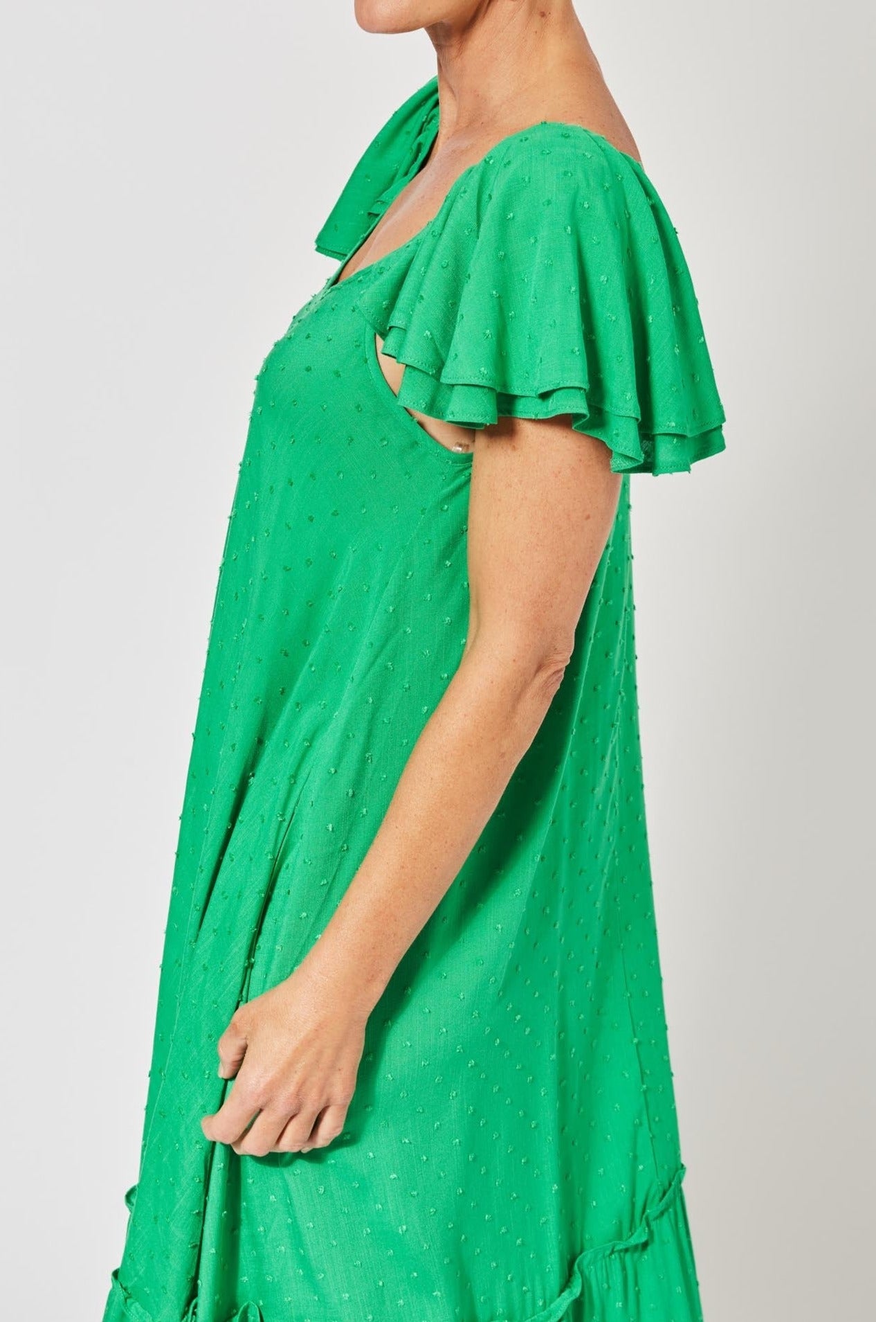 Zanzibar Frill Maxi - Key Lime - The Haven Co