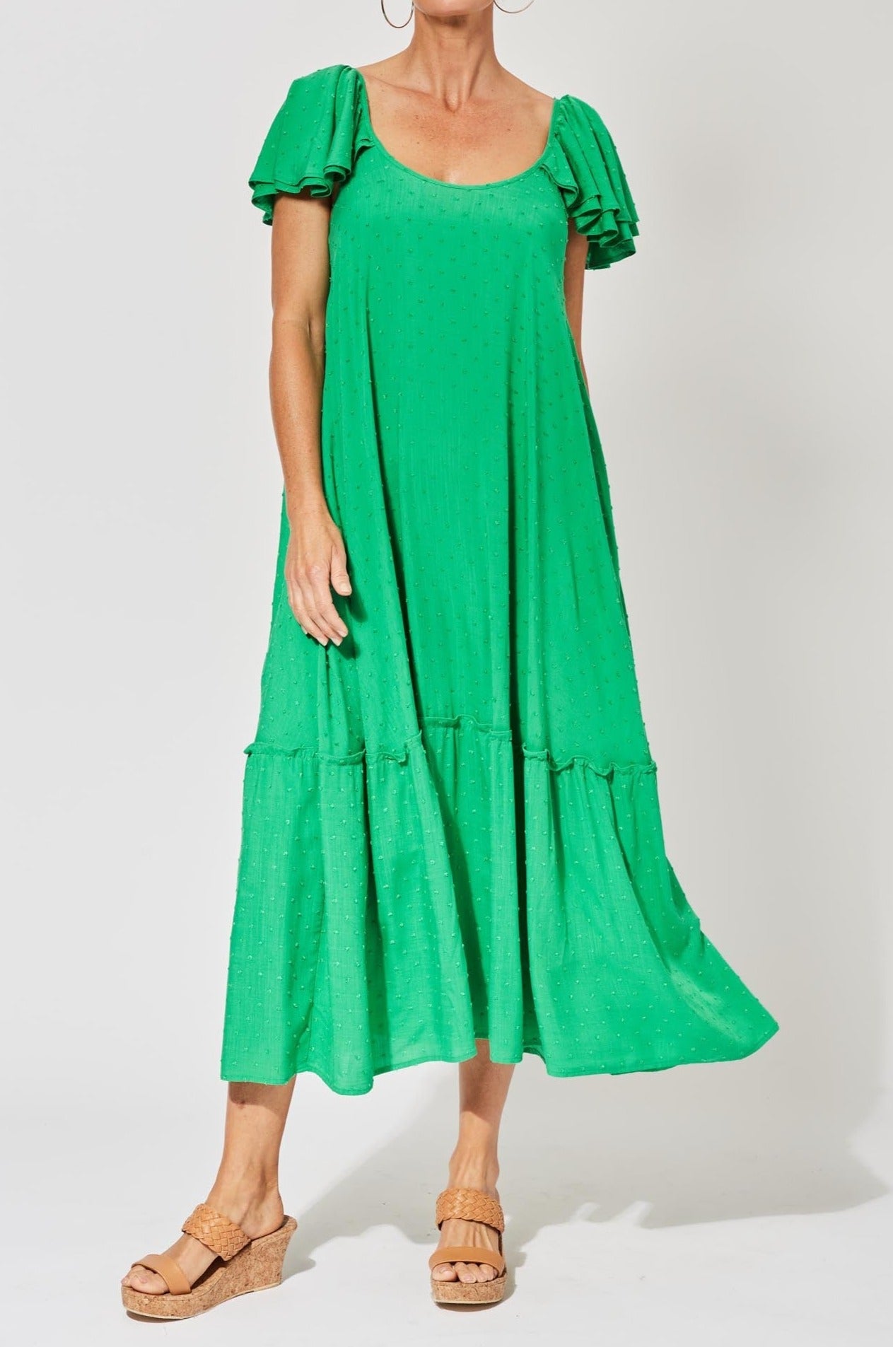 Zanzibar Frill Maxi - Key Lime - The Haven Co