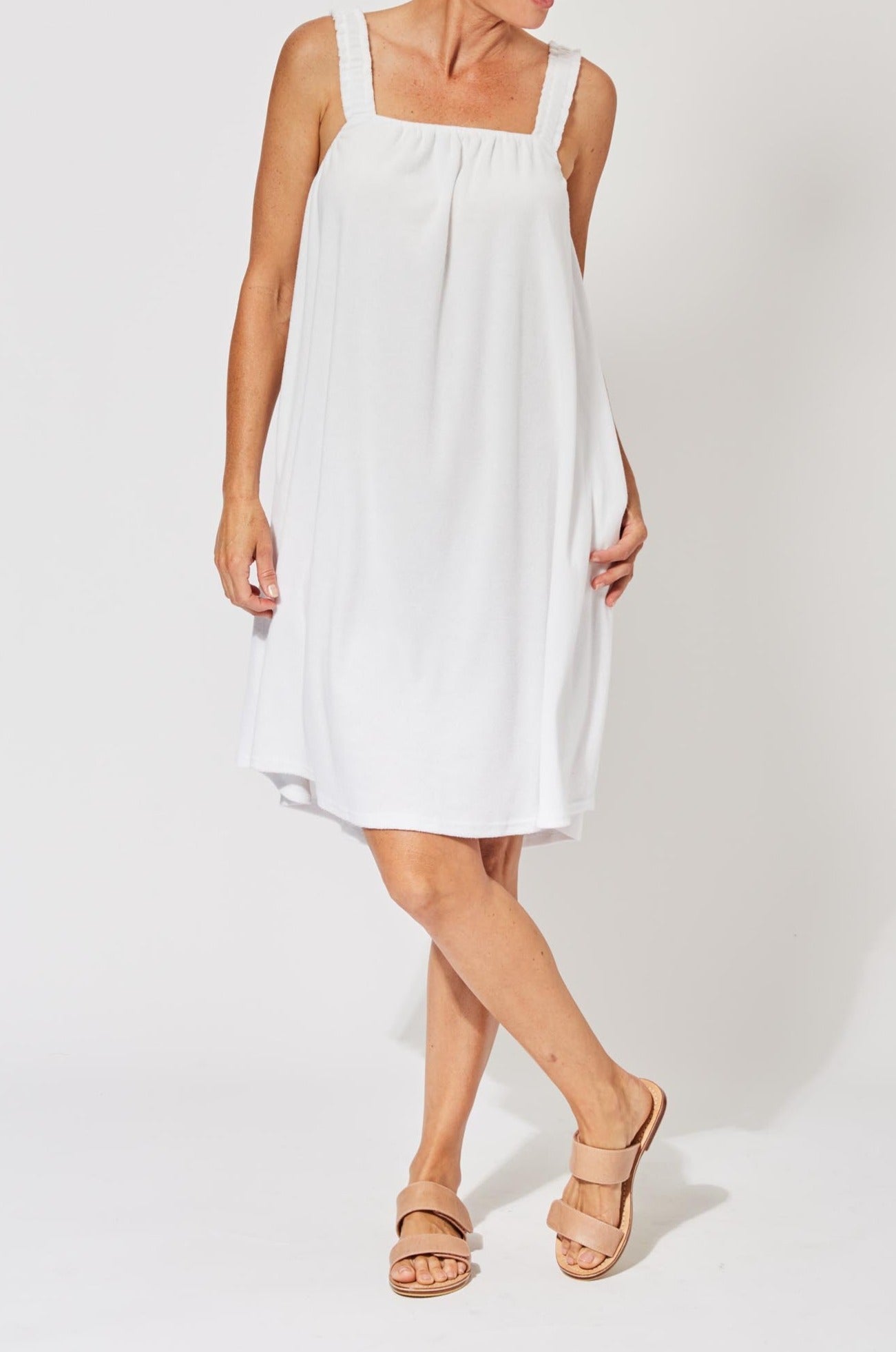 Maluku Tank Dress - Ecru - The Haven Co