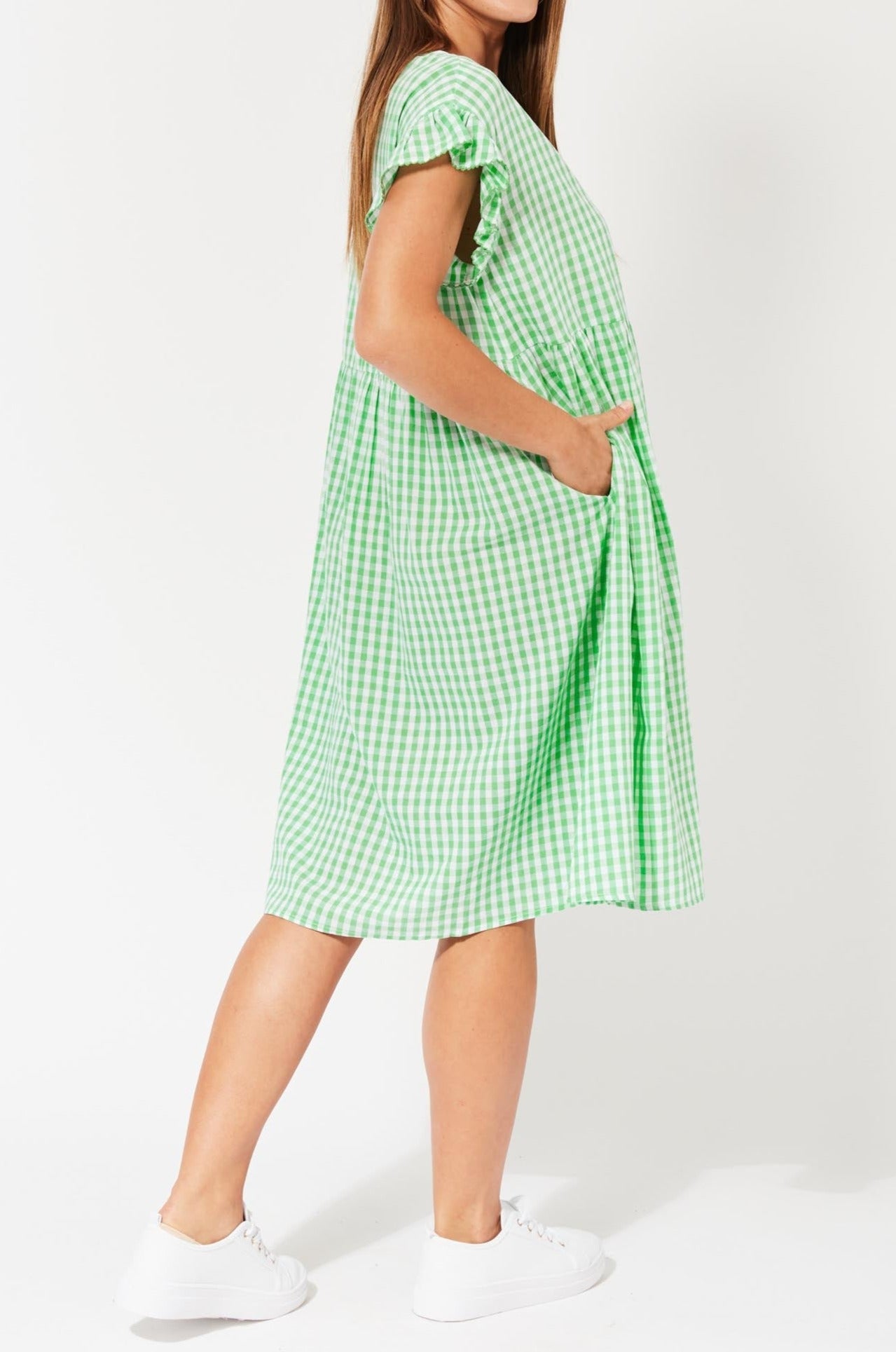 Rio Frill Dress - Lime - The Haven Co