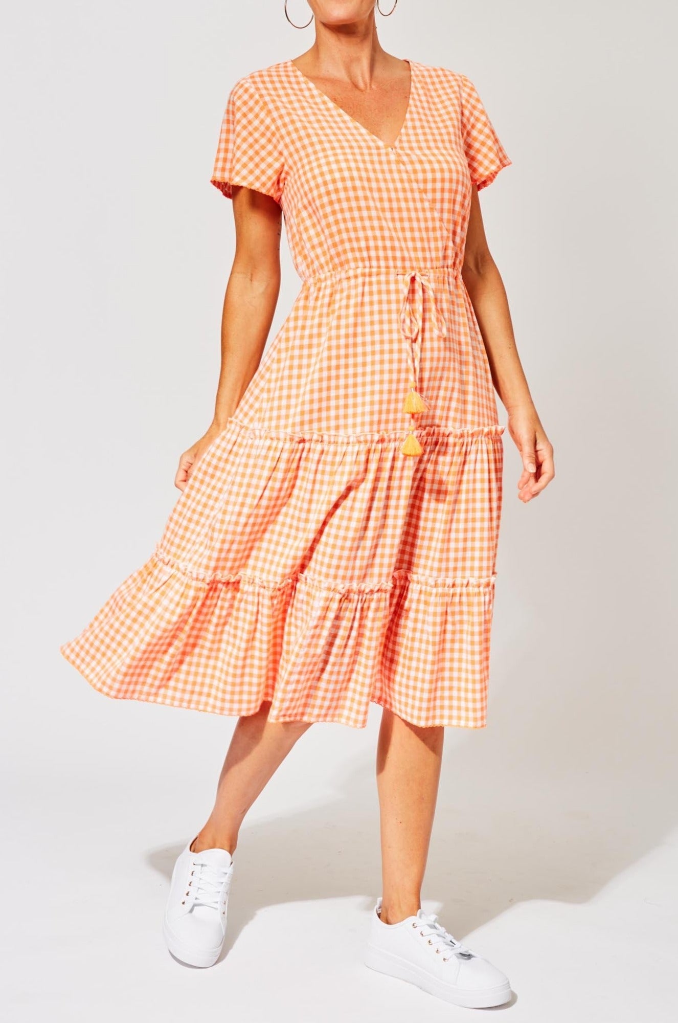 Rio Drawstring Dress - Mango - The Haven Co