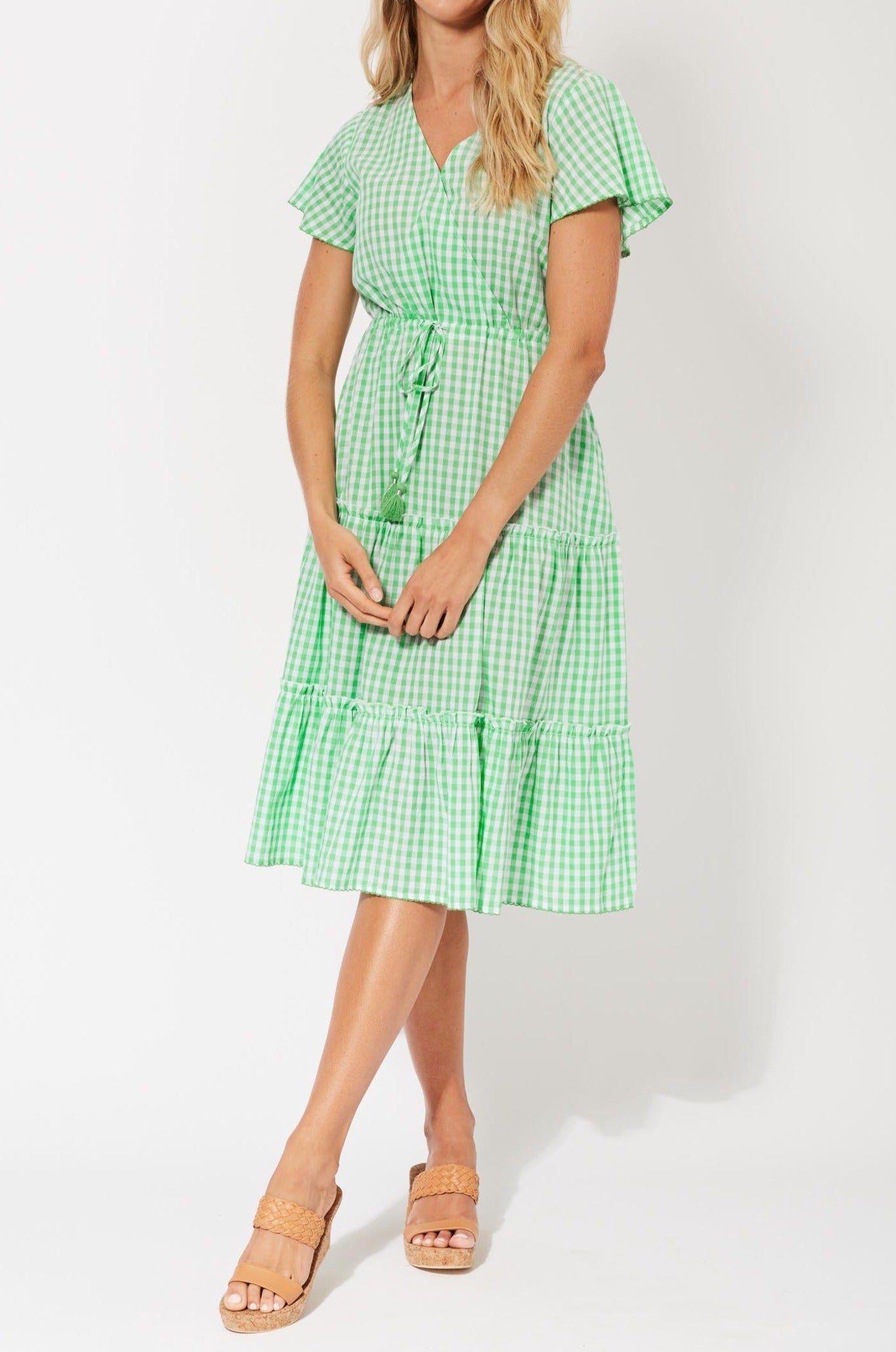 Rio Drawstring Dress - Lime - The Haven Co