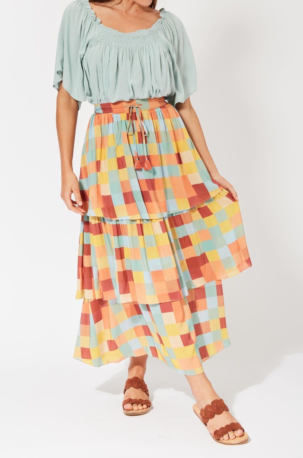 Saba Tiered Skirt - Sundowner - The Haven Co