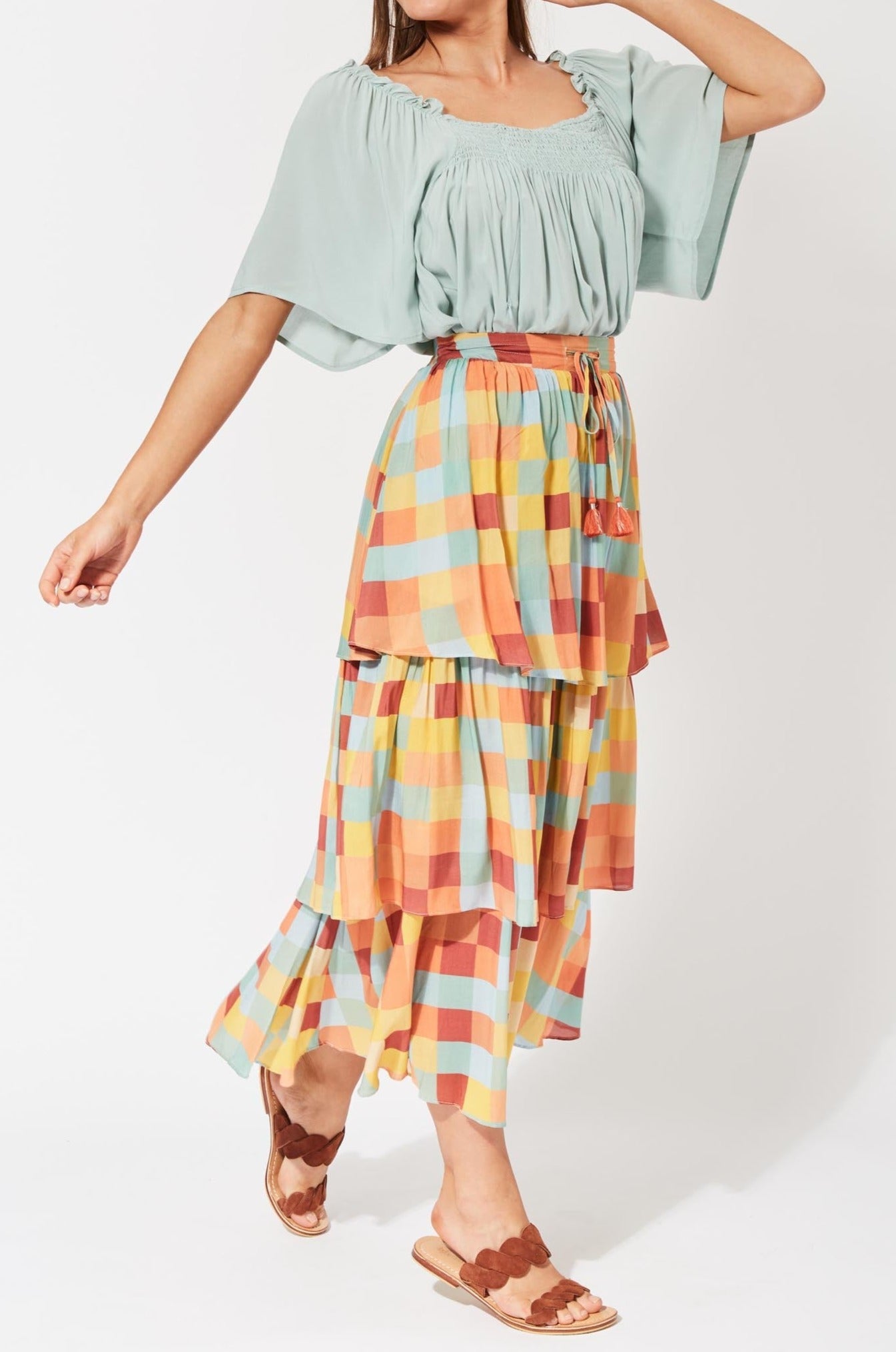 Saba Tiered Skirt - Sundowner - The Haven Co