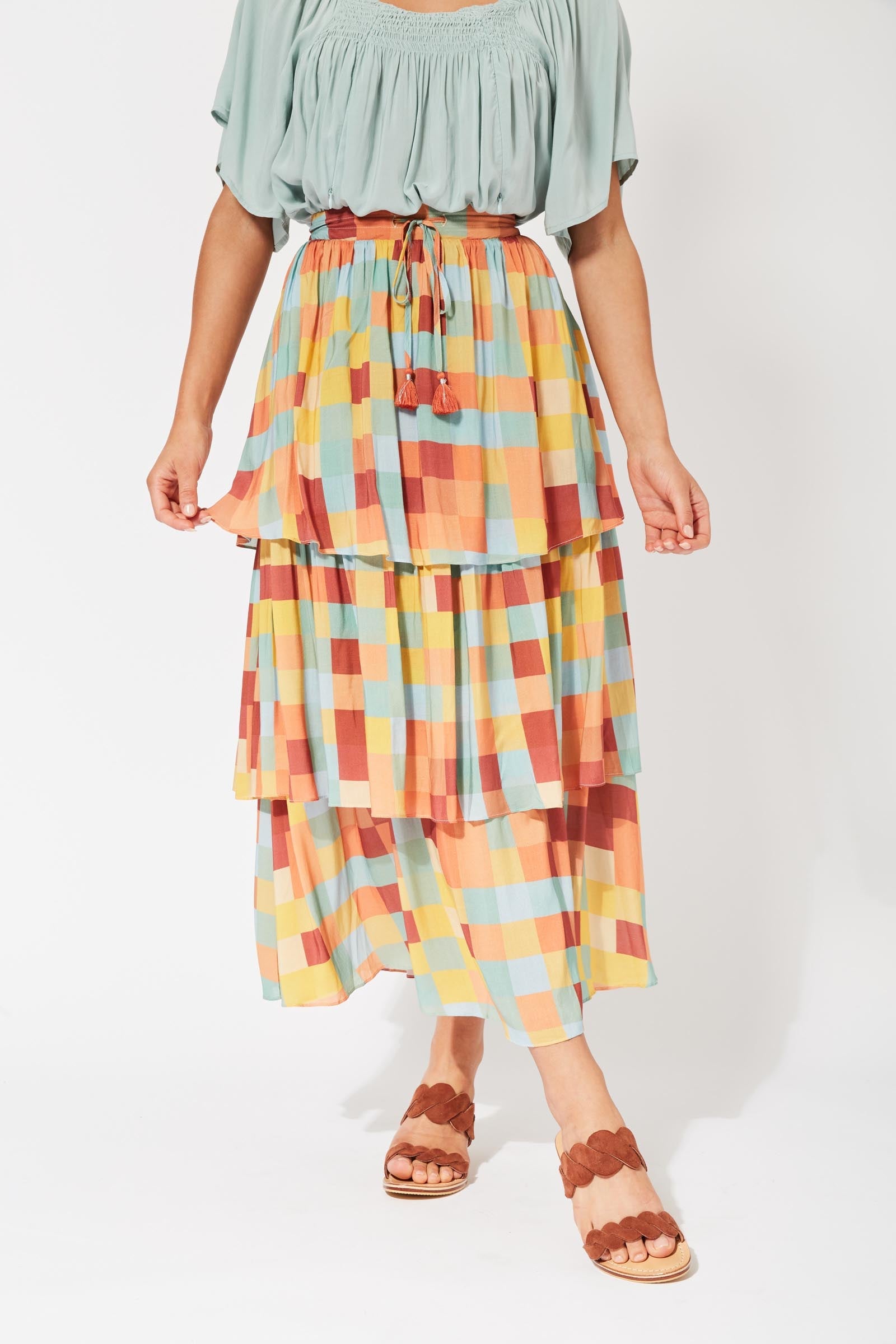 Saba Tiered Skirt - Sundowner - The Haven Co