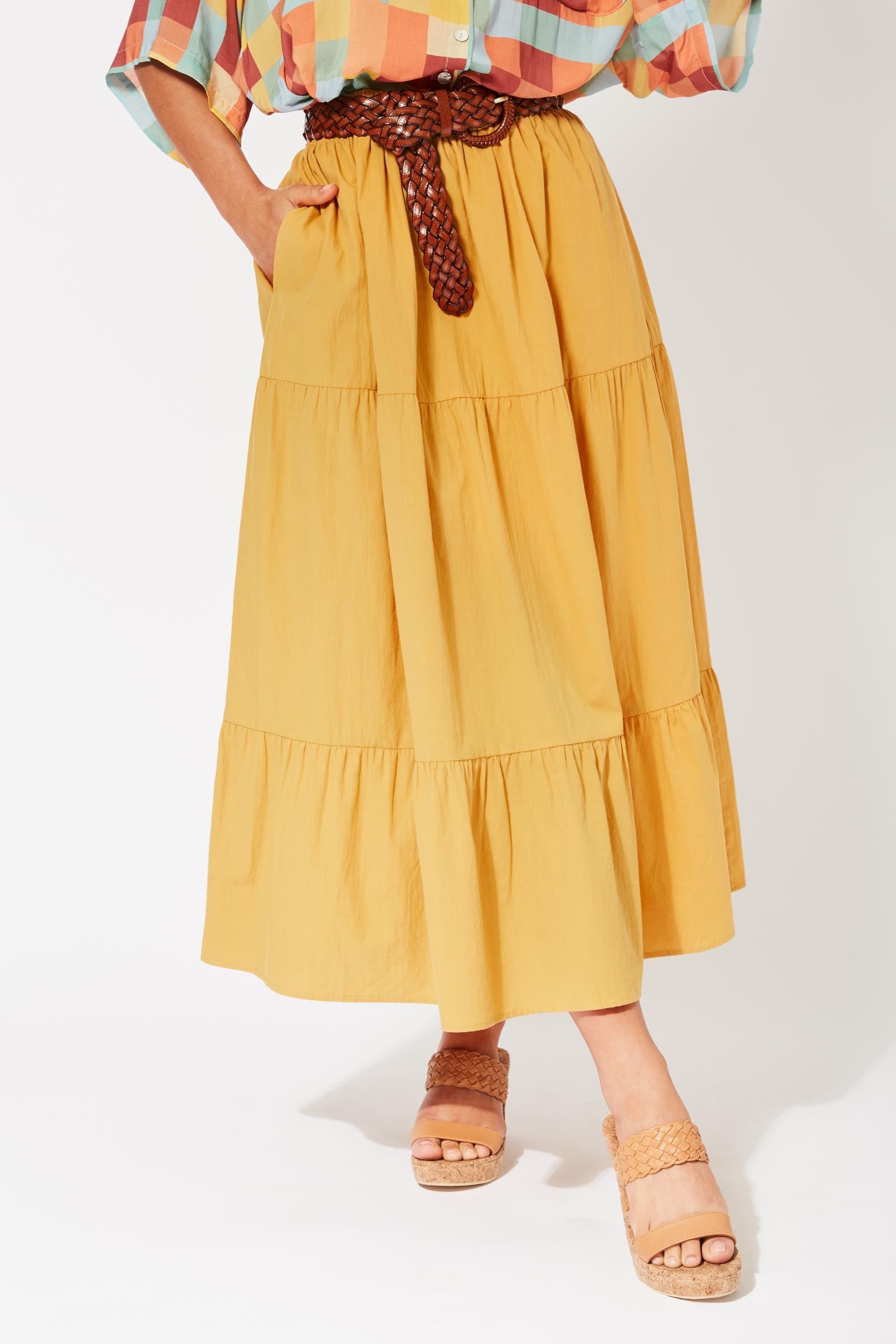 Salvador Tiered Skirt - Sunflower - The Haven Co