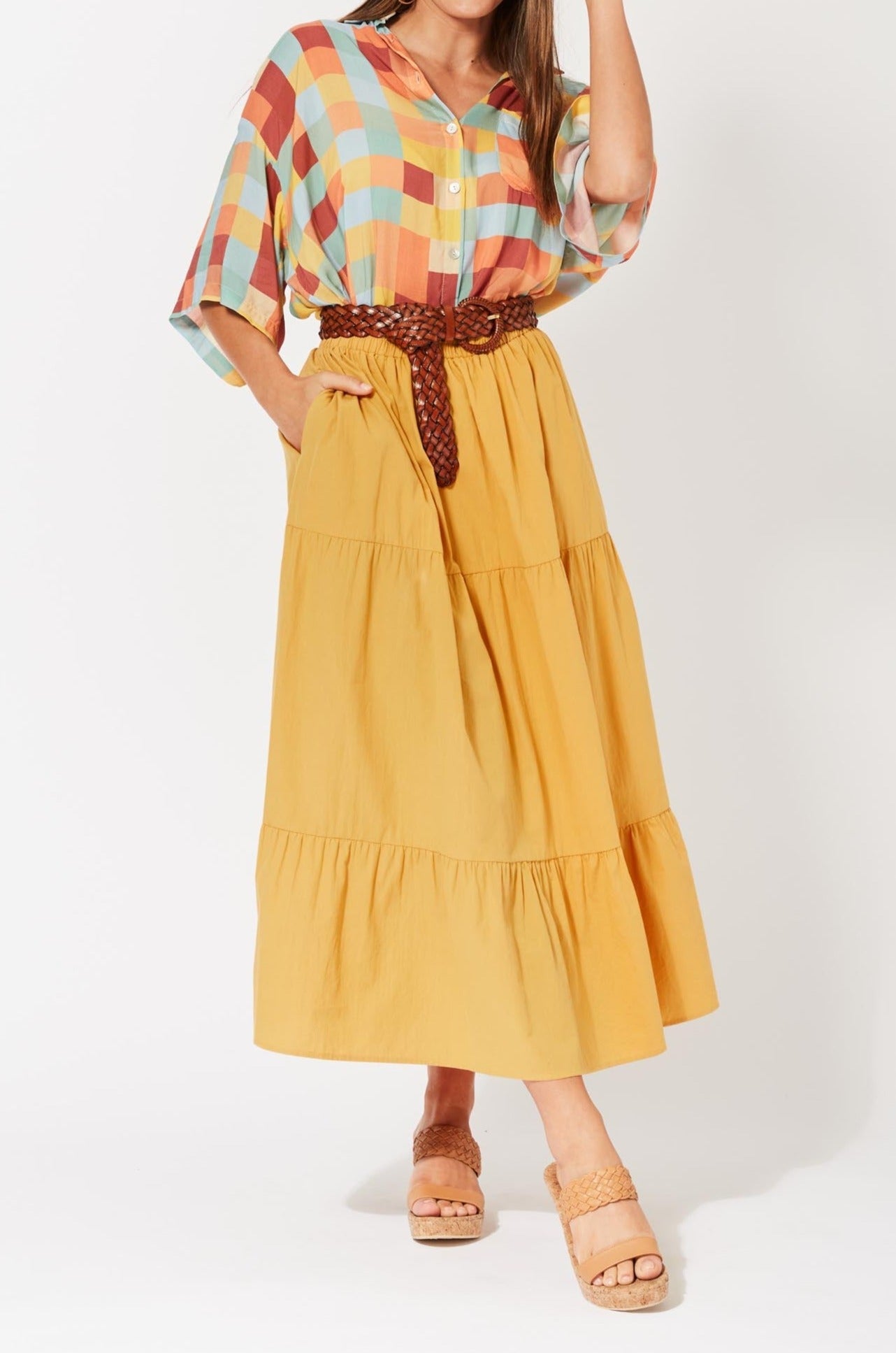 Salvador Tiered Skirt - Sunflower - The Haven Co