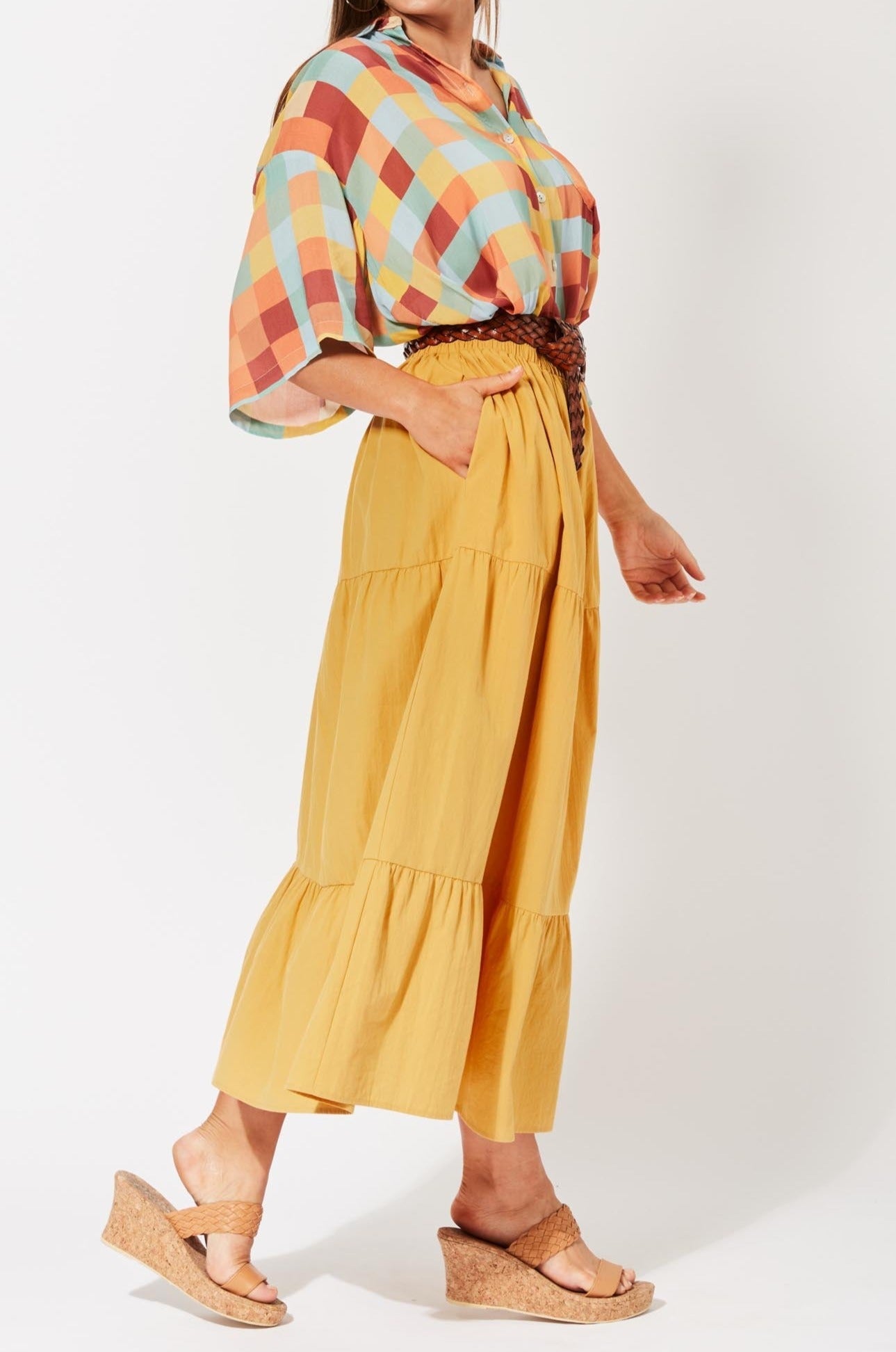 Salvador Tiered Skirt - Sunflower - The Haven Co