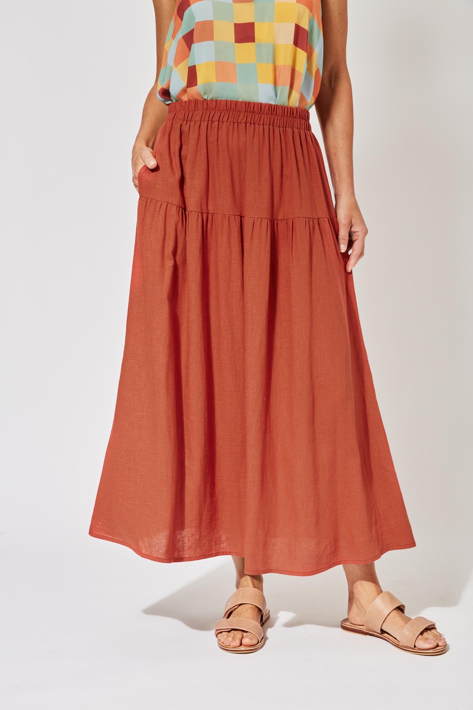 Belize Skirt - Rust - The Haven Co