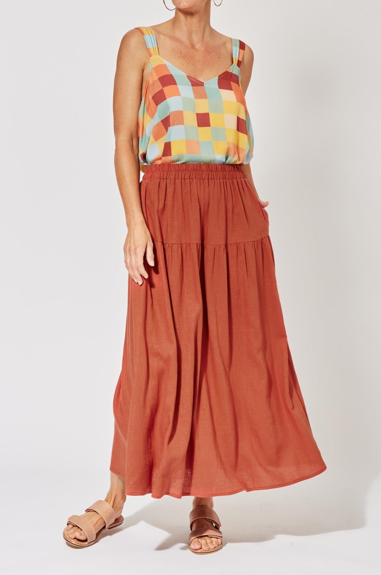 Belize Skirt - Rust - The Haven Co