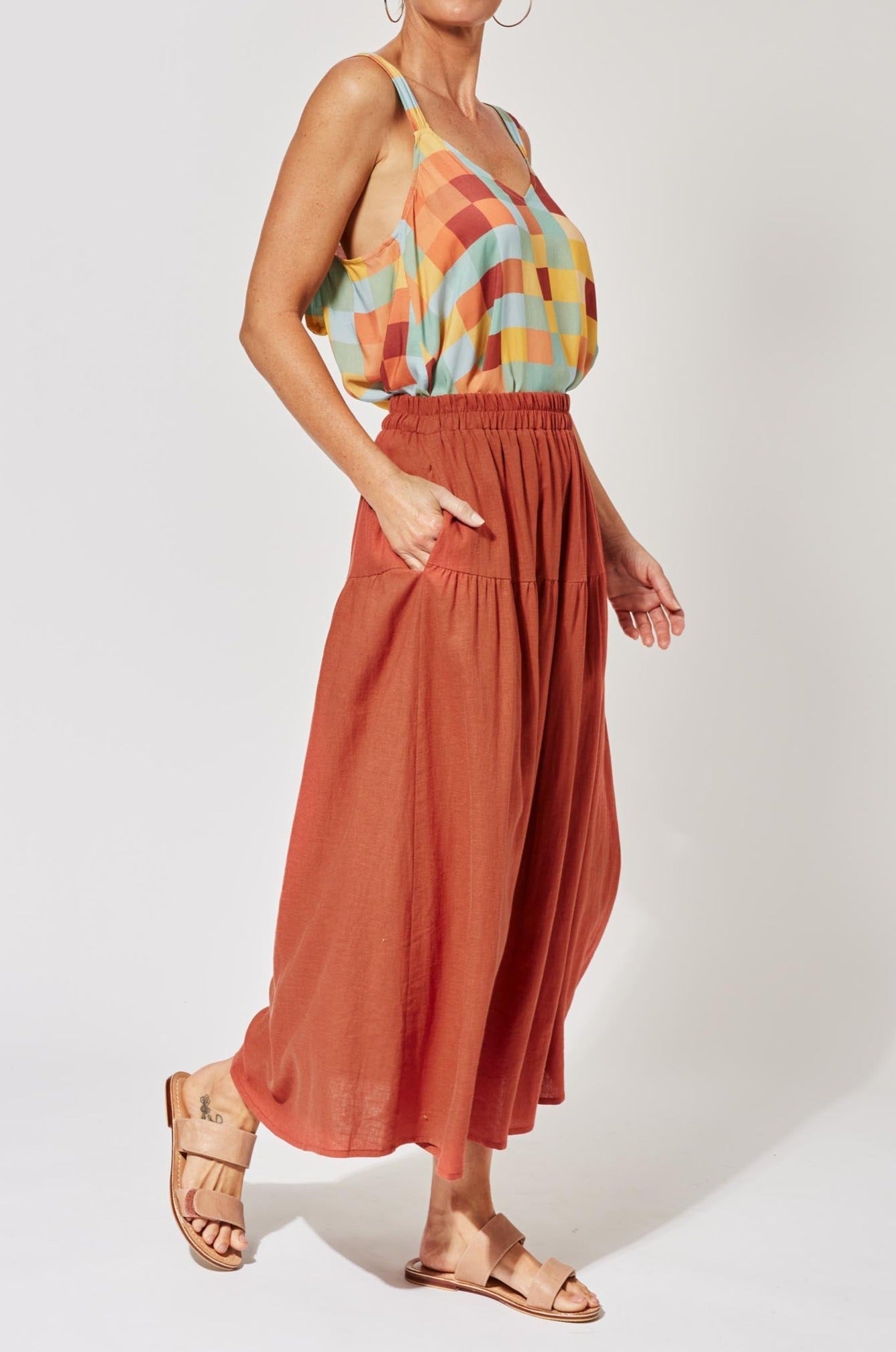 Belize Skirt - Rust - The Haven Co