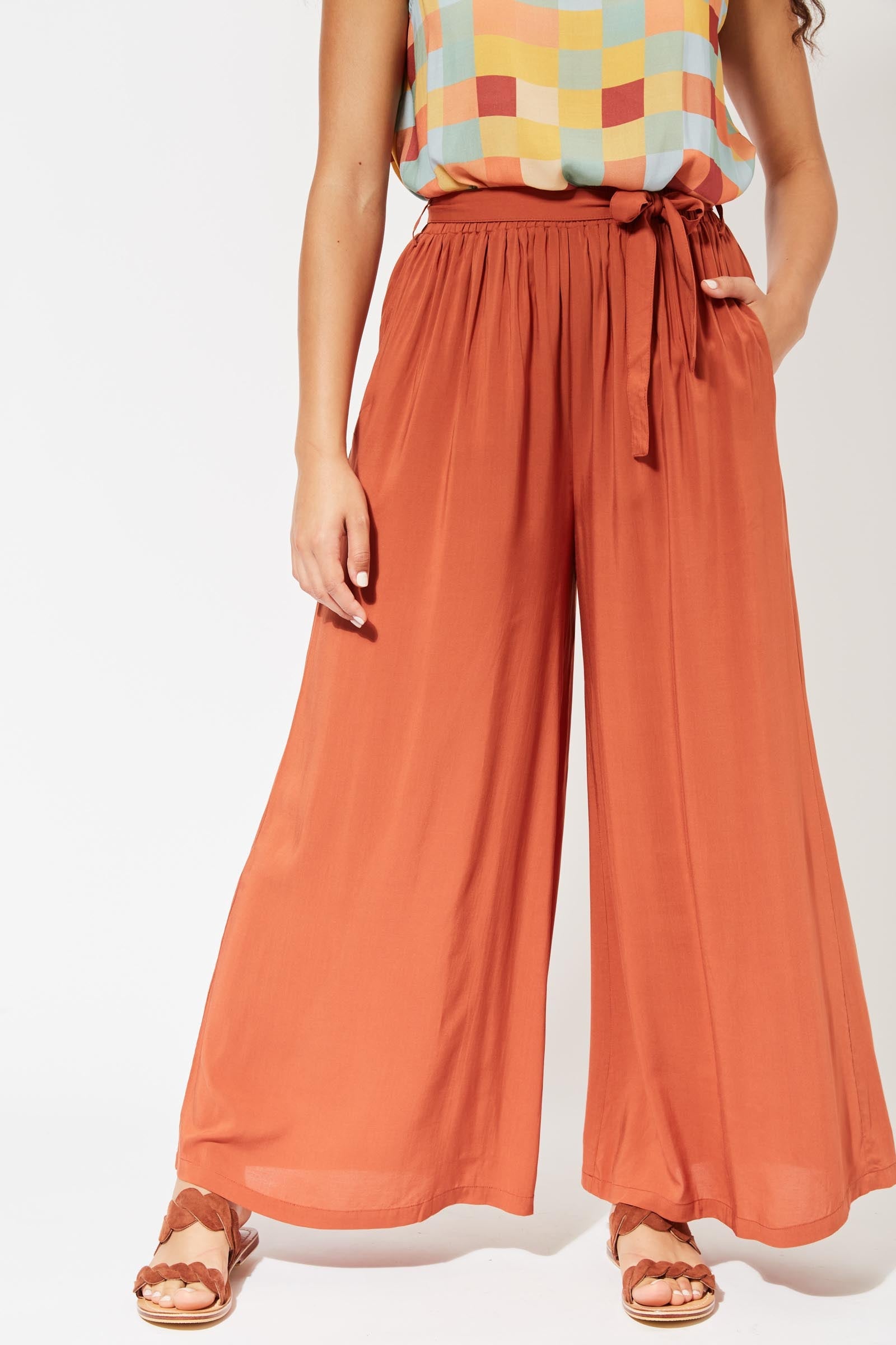 Saba Palazzo Pant - Rust - The Haven Co