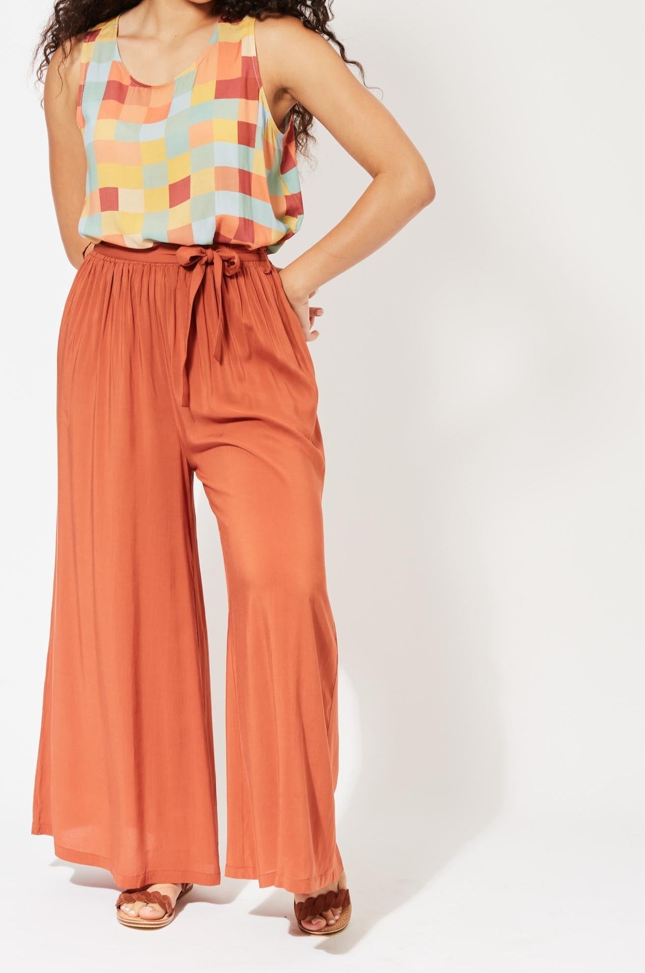 Saba Palazzo Pant - Rust - The Haven Co