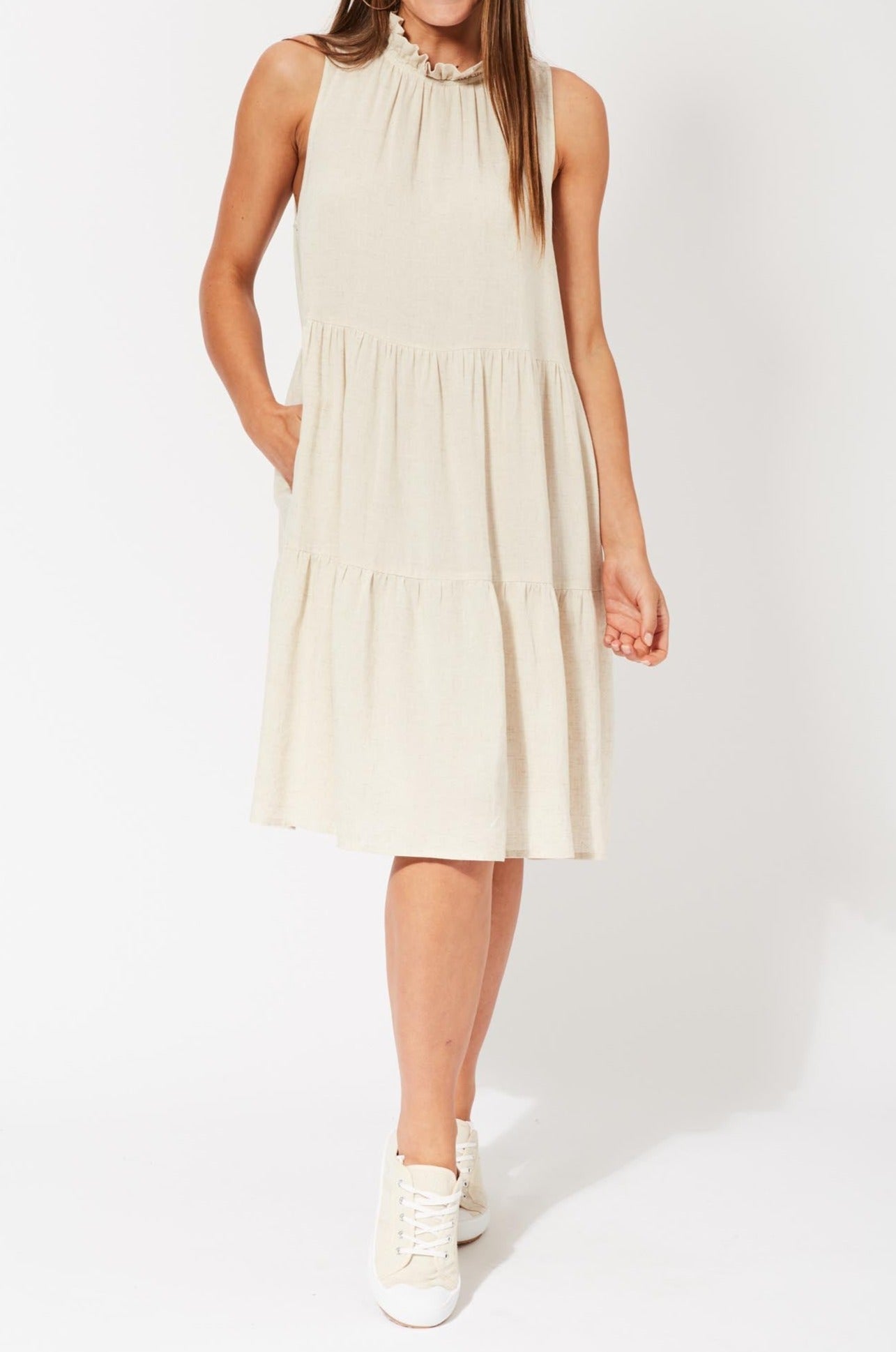 Belize Frill Dress - Clay - The Haven Co